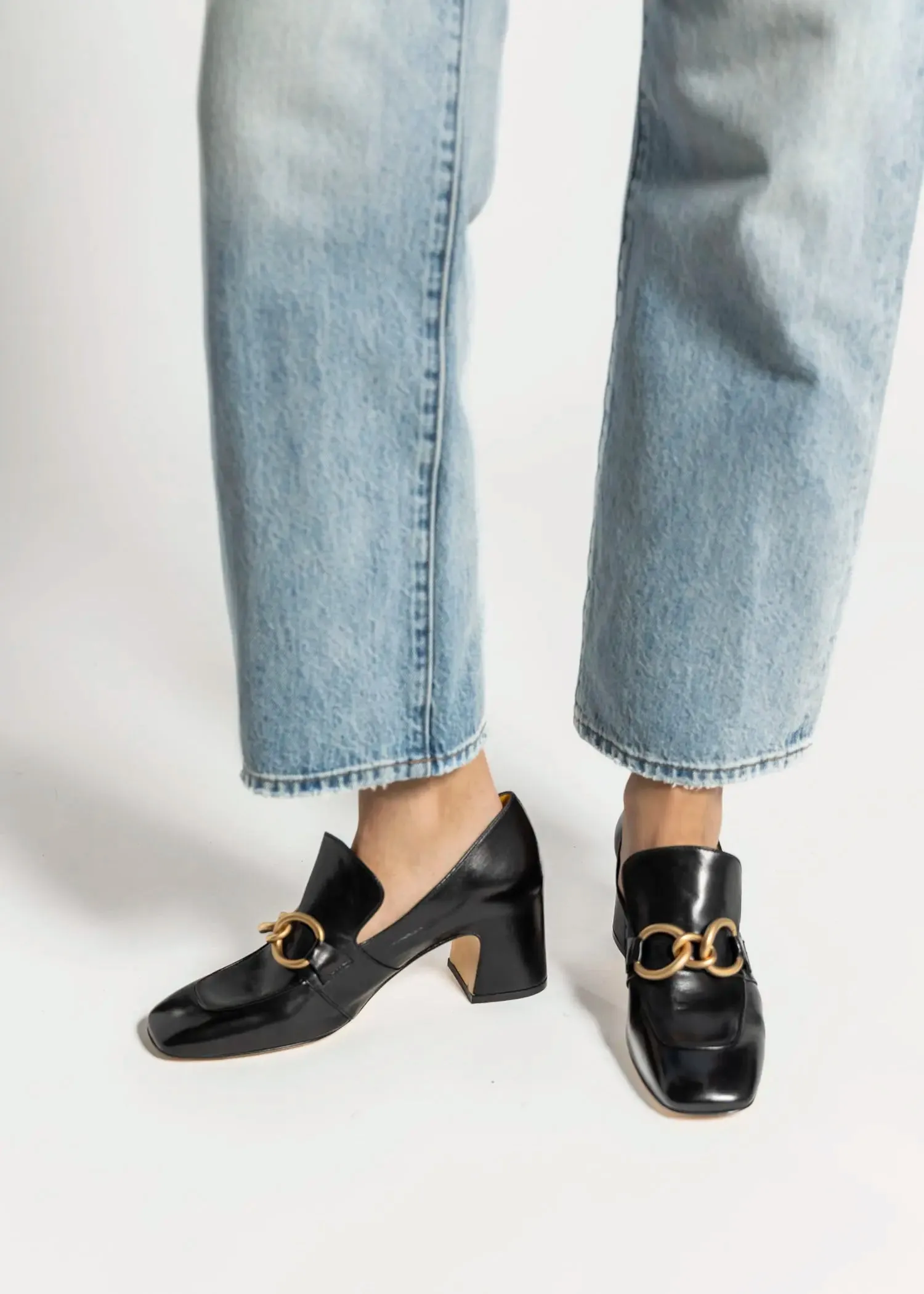 Heeled Leather Loafer