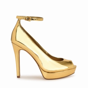 Hinko Peep Toe Platform Pumps