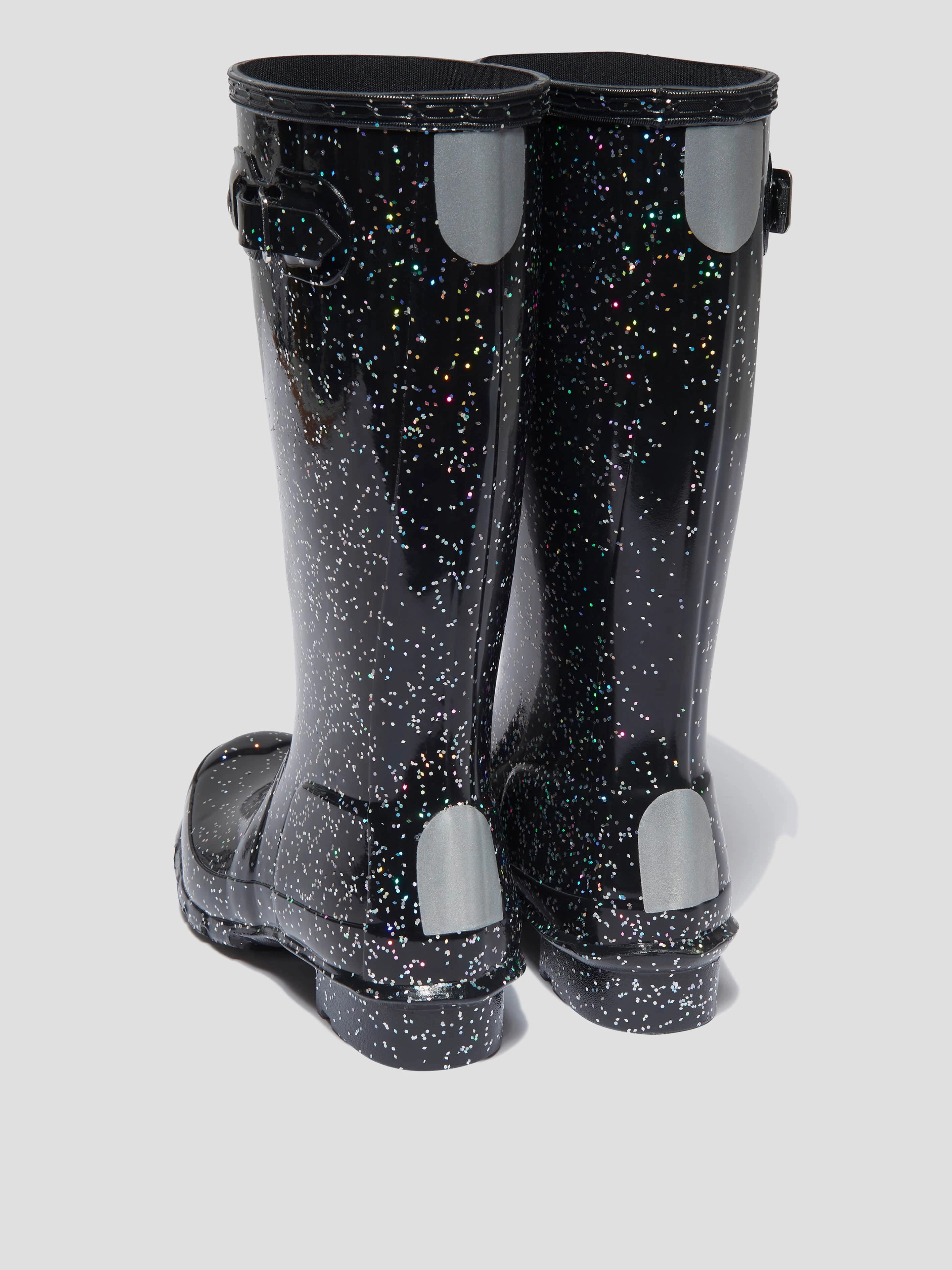 Hunter Kids Original Giant Glitter Wellingon Boots in Black