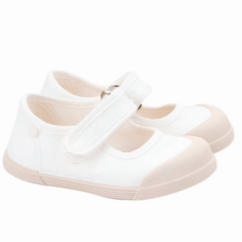 Igor Girl's Lona Mercedes Shoes - Blanco
