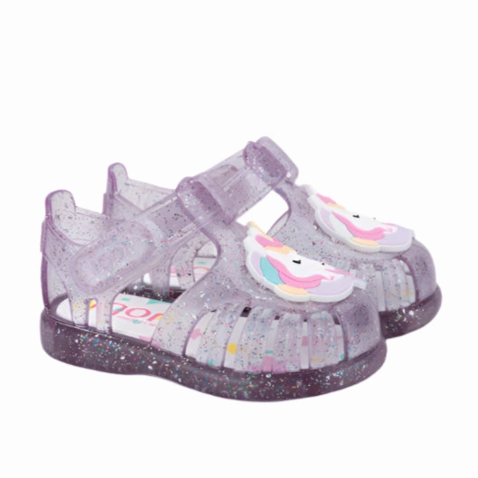 Igor Girl's Tobby Unicornio Sandals - Tr.Malva Multi Glitter