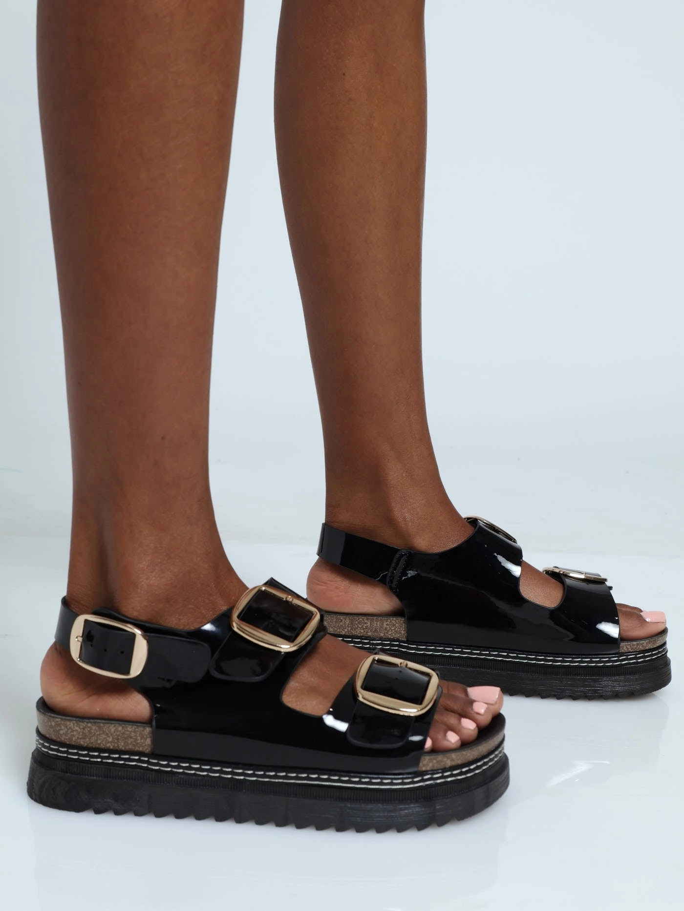 Jaden Backstrap Platform Sandal - Black