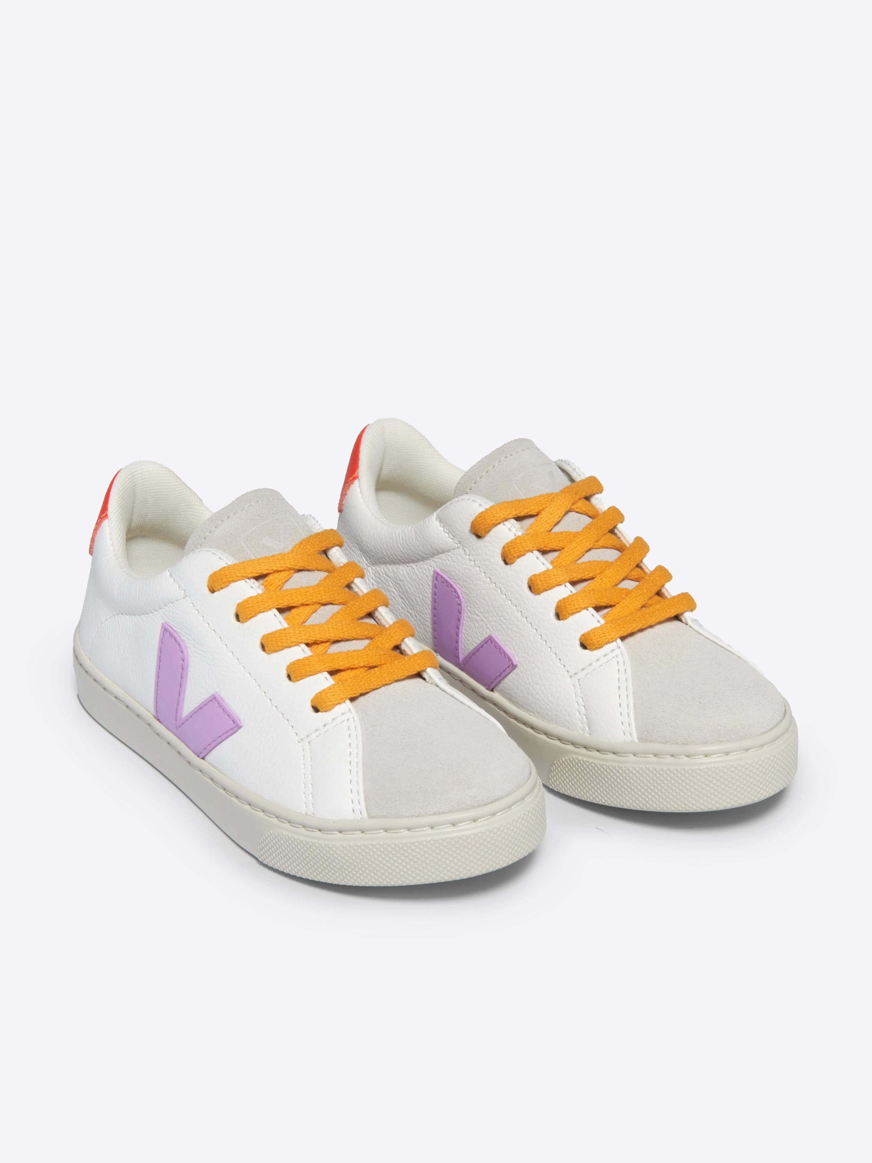 Kids Laces Leather Esplar Trainers in White