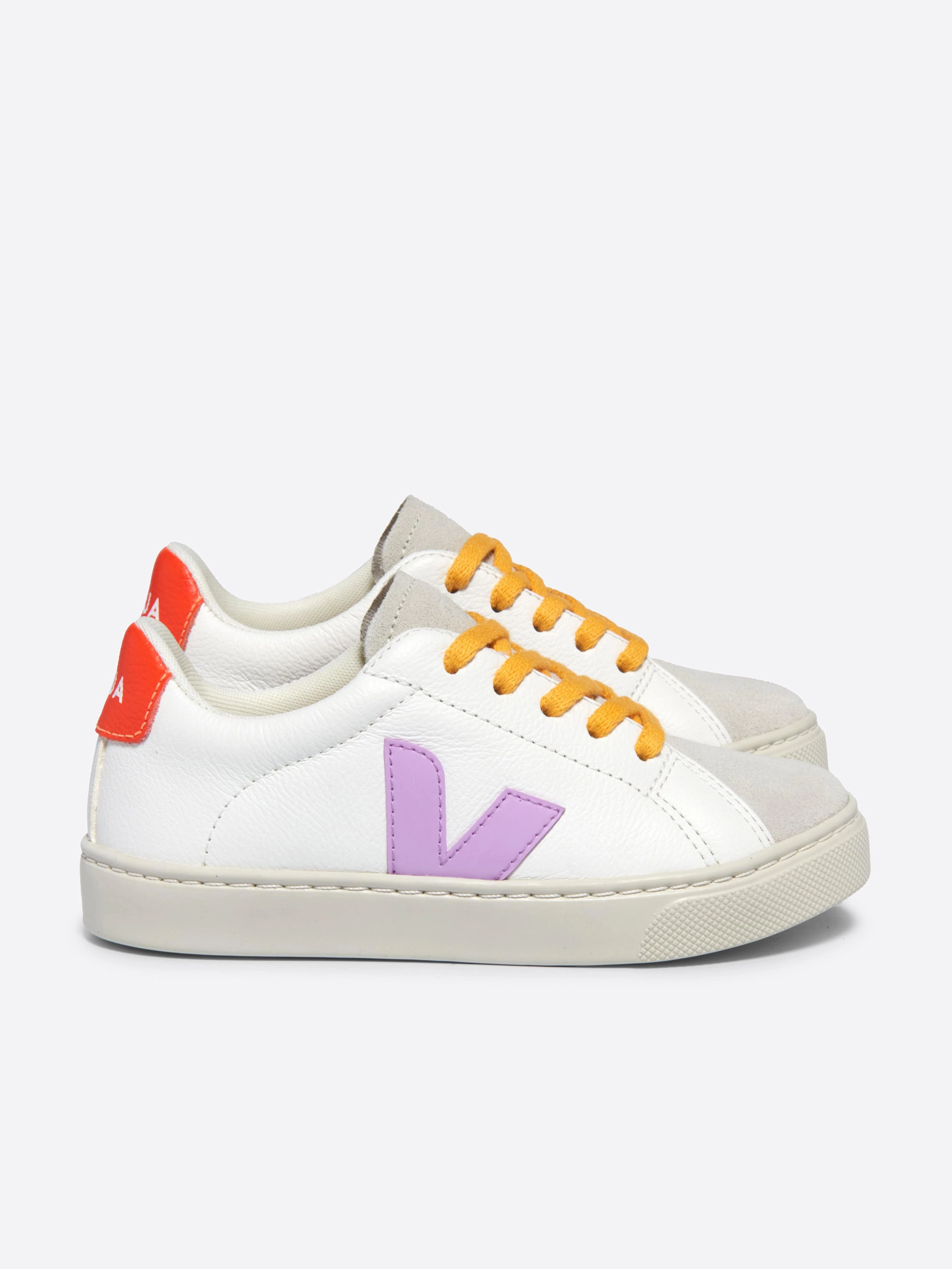 Kids Laces Leather Esplar Trainers in White