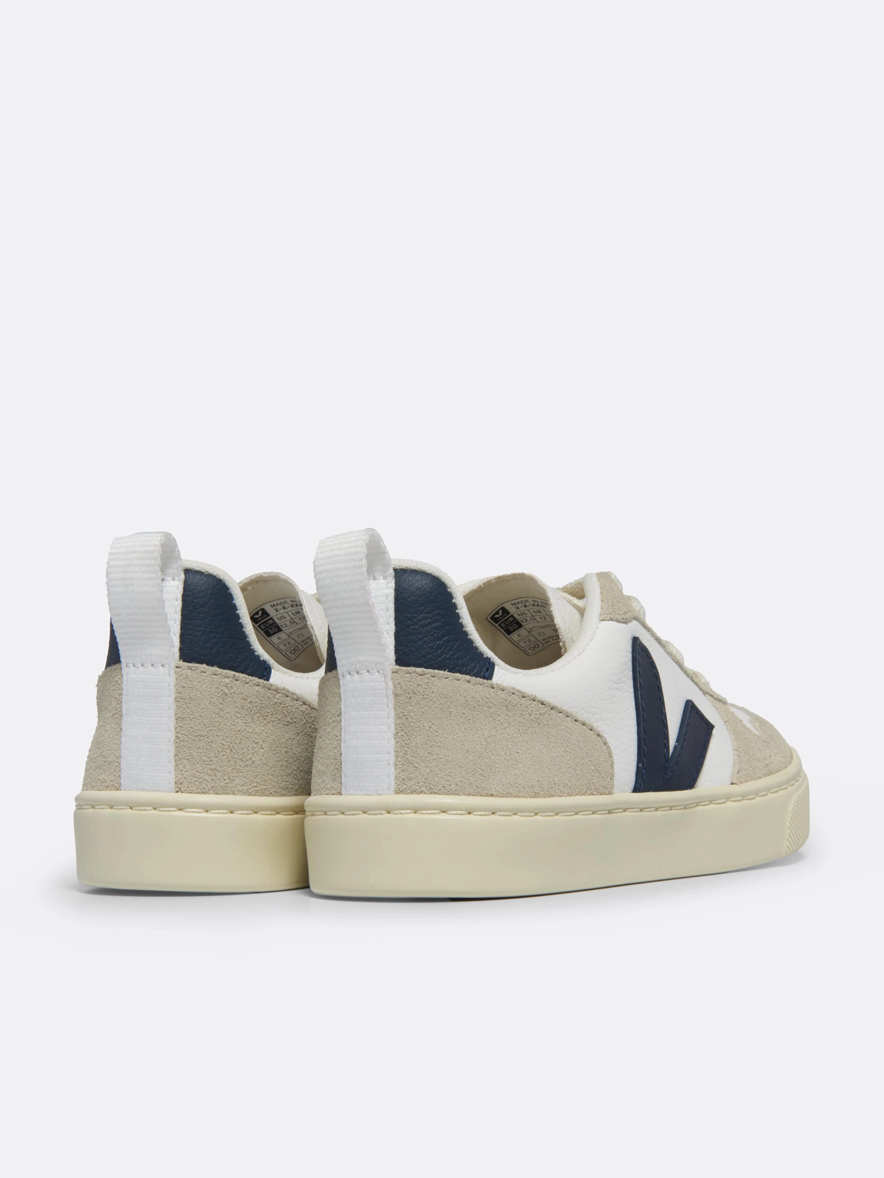 Kids Laces Leather V-10 Trainers in White
