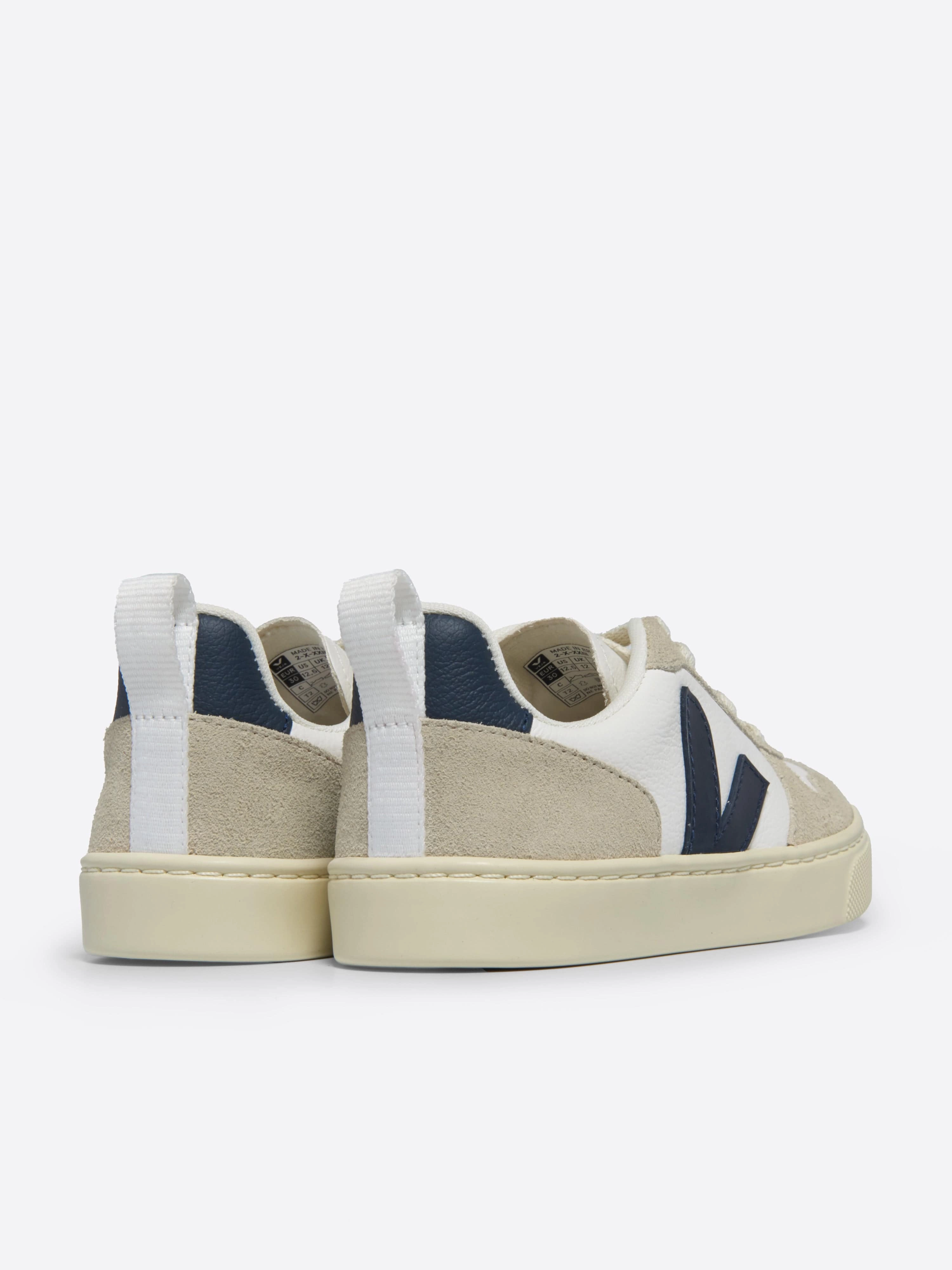 Kids Laces Leather V-10 Trainers in White