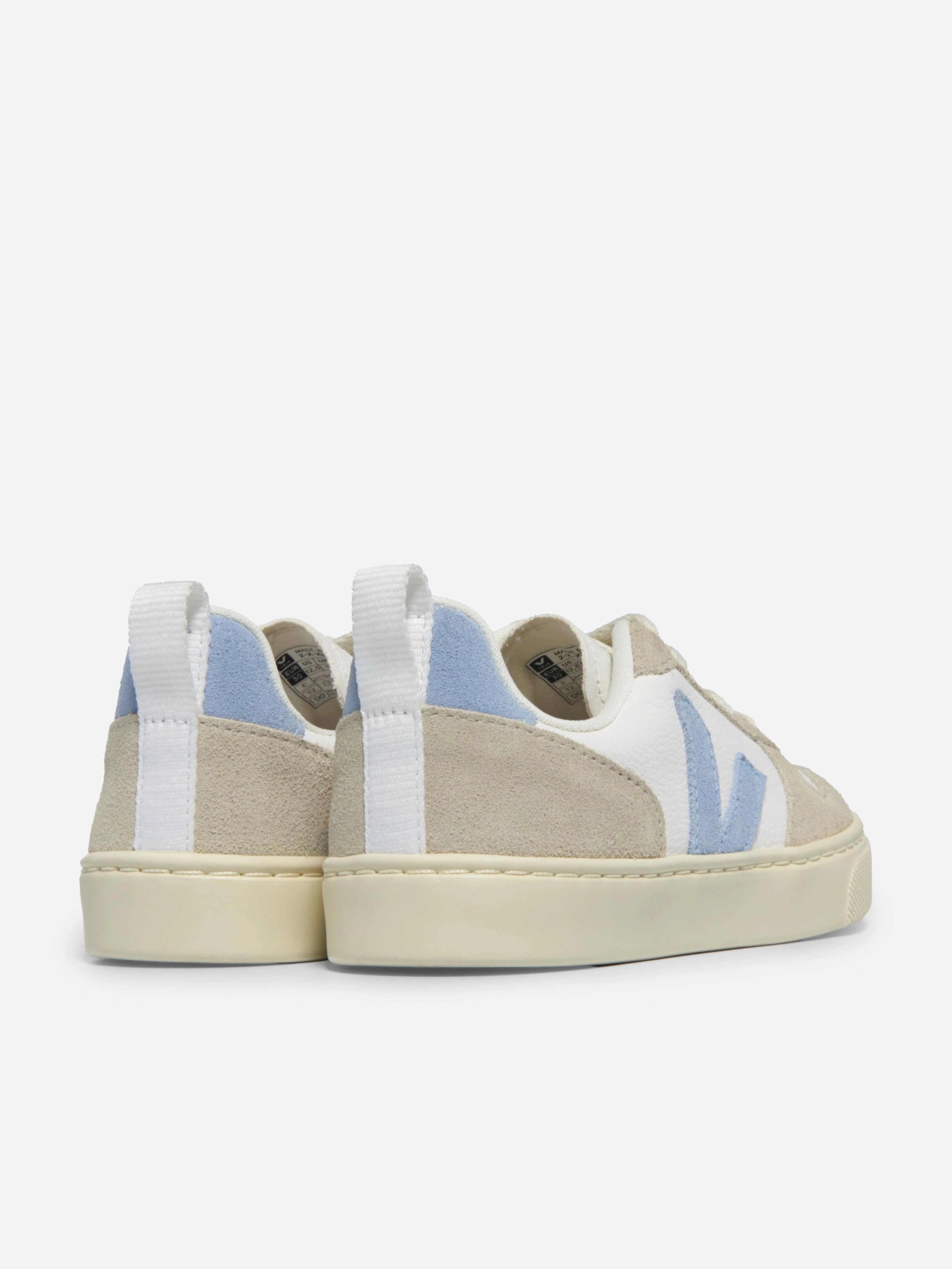 Kids Laces Leather V-10 Trainers in White