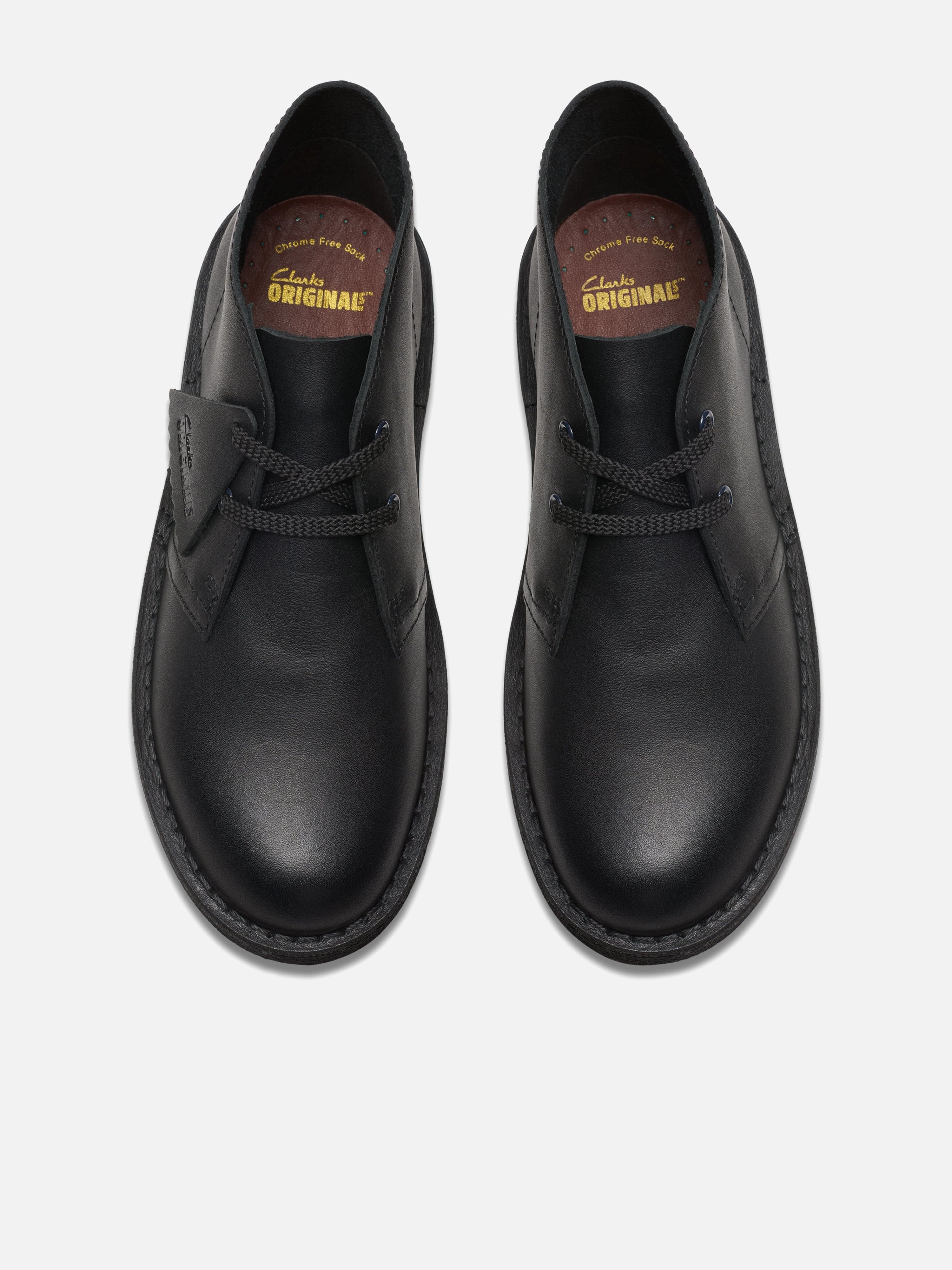 Kids Leather Desert Boots in Black