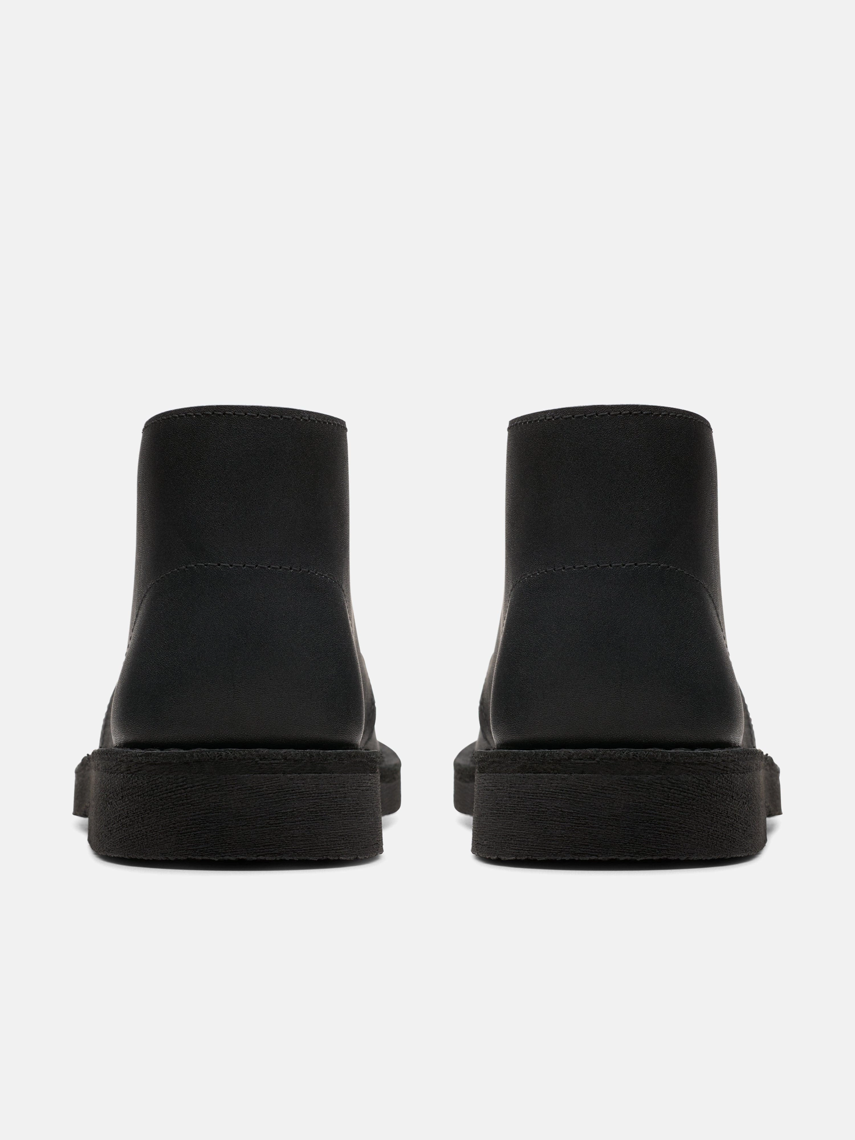 Kids Leather Desert Boots in Black