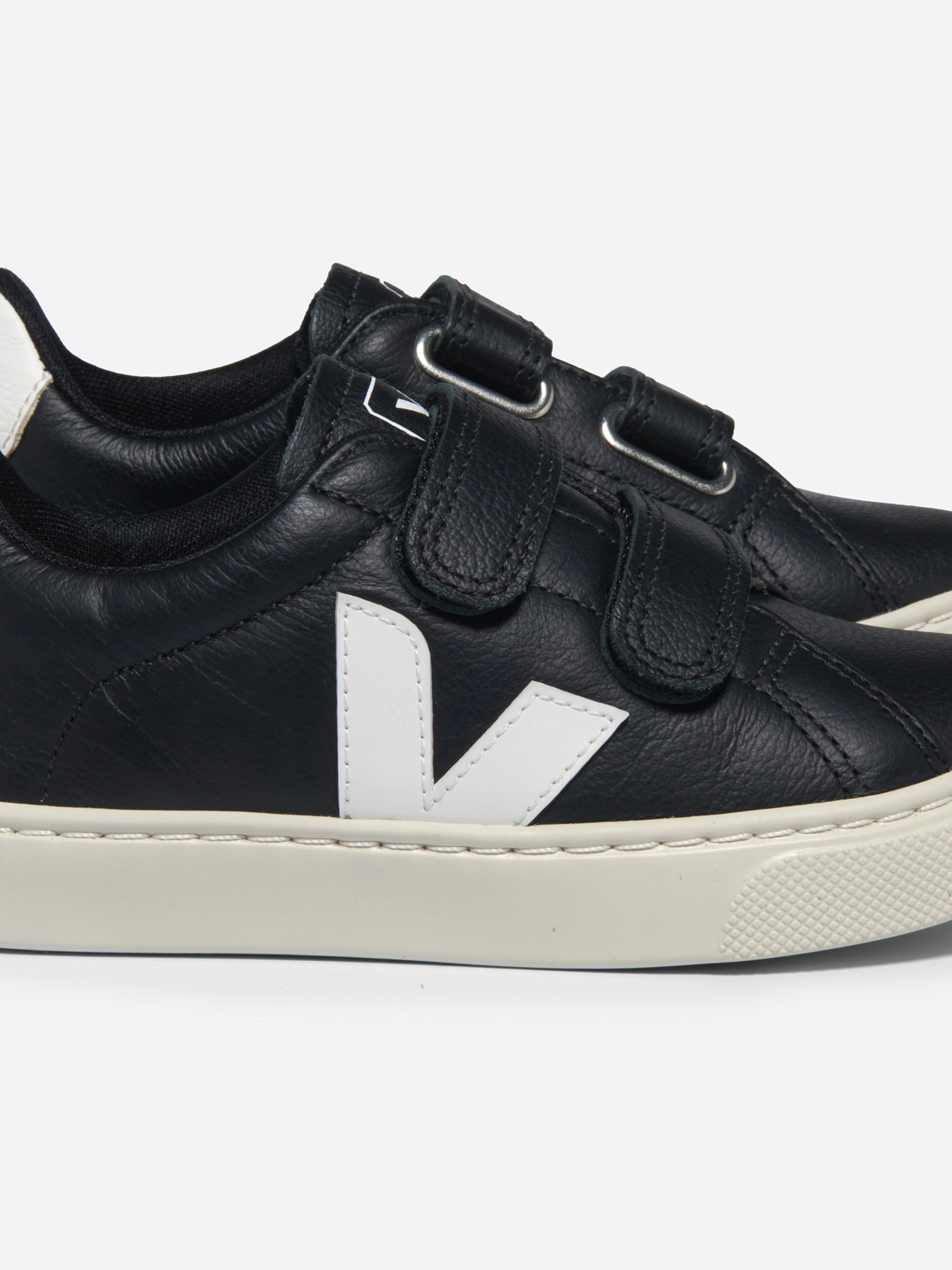 Kids Leather Esplar Trainers in Black