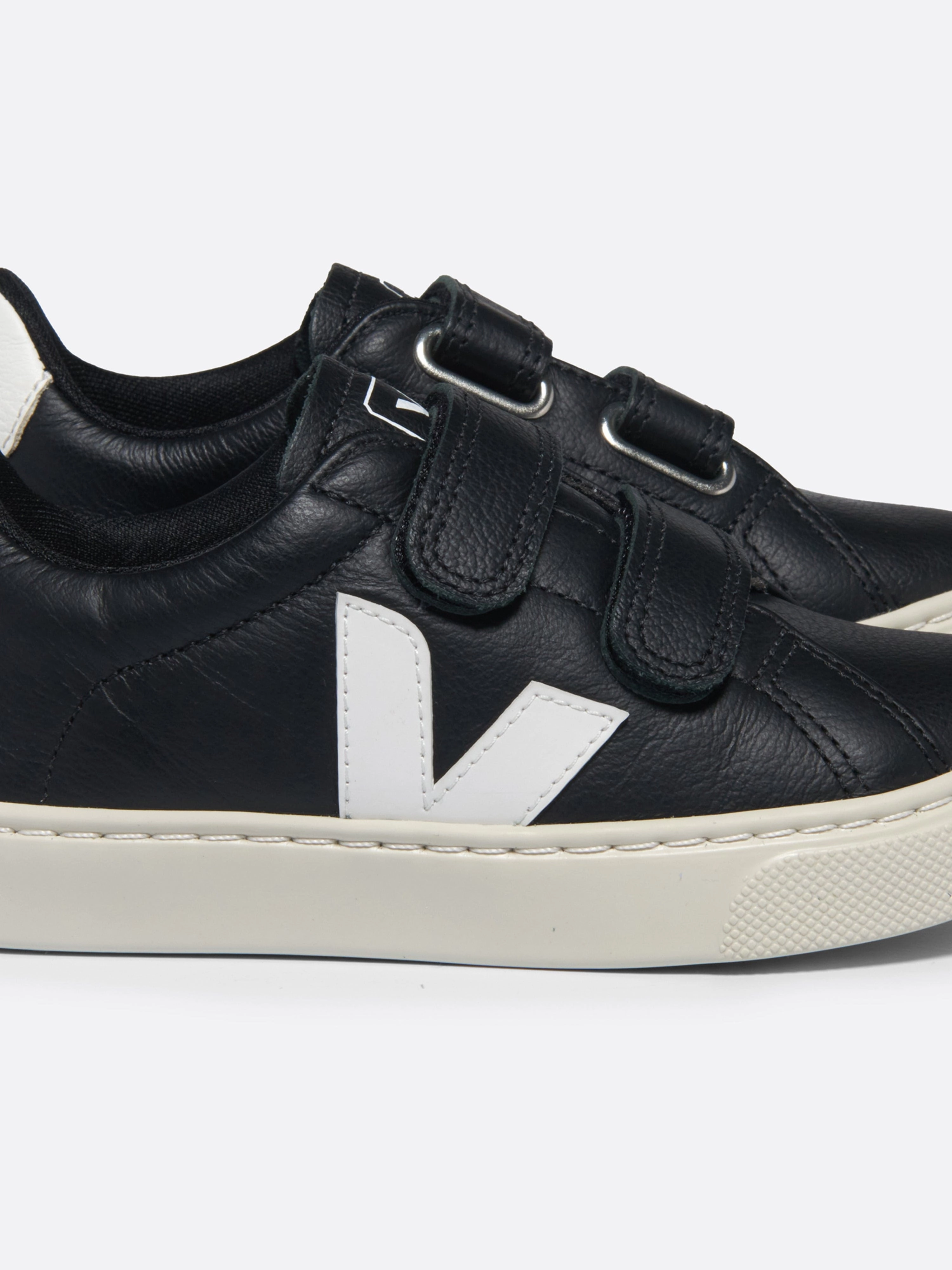 Kids Leather Esplar Trainers in Black