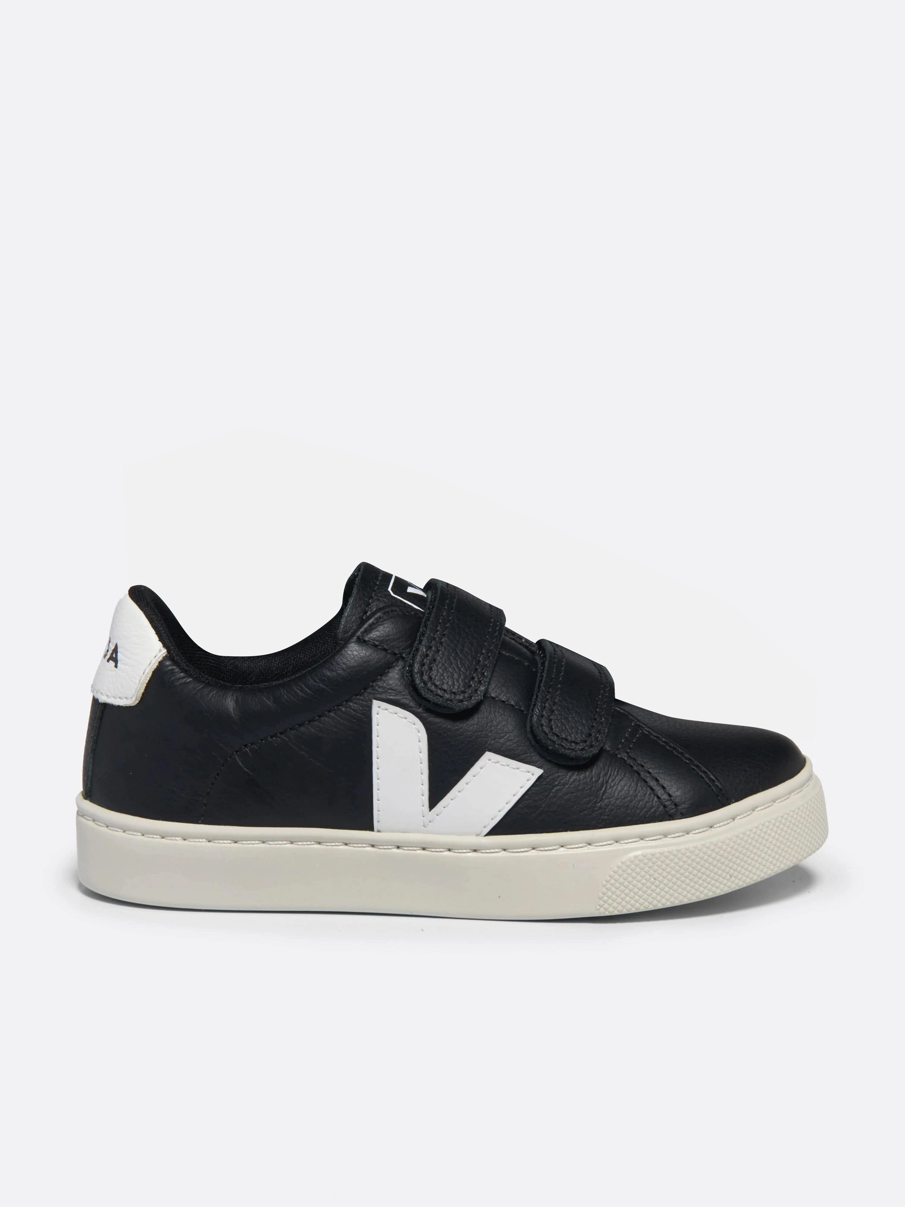 Kids Leather Esplar Trainers in Black