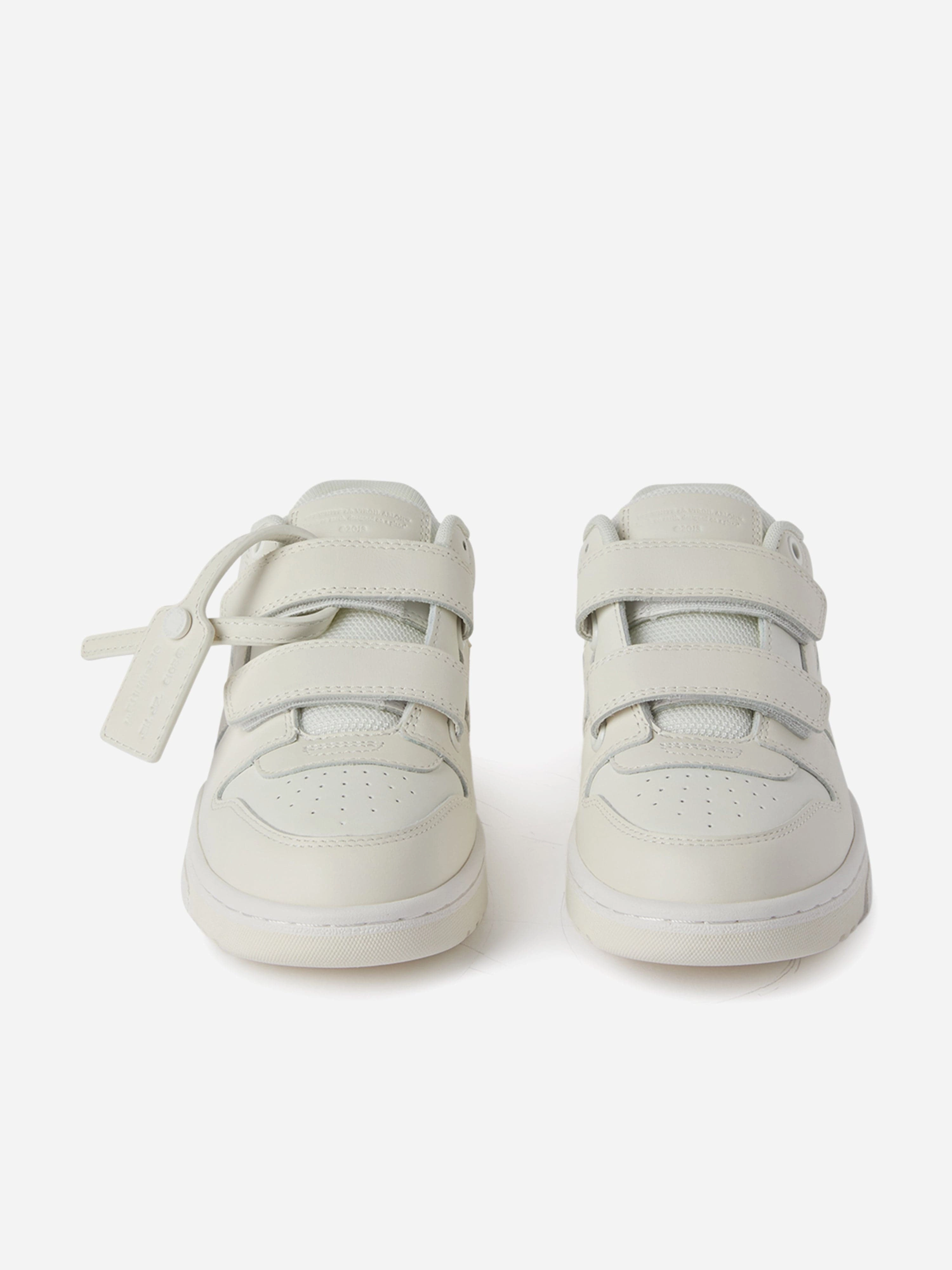 Kids Leather Out Of Office Straps Trainers in Beige