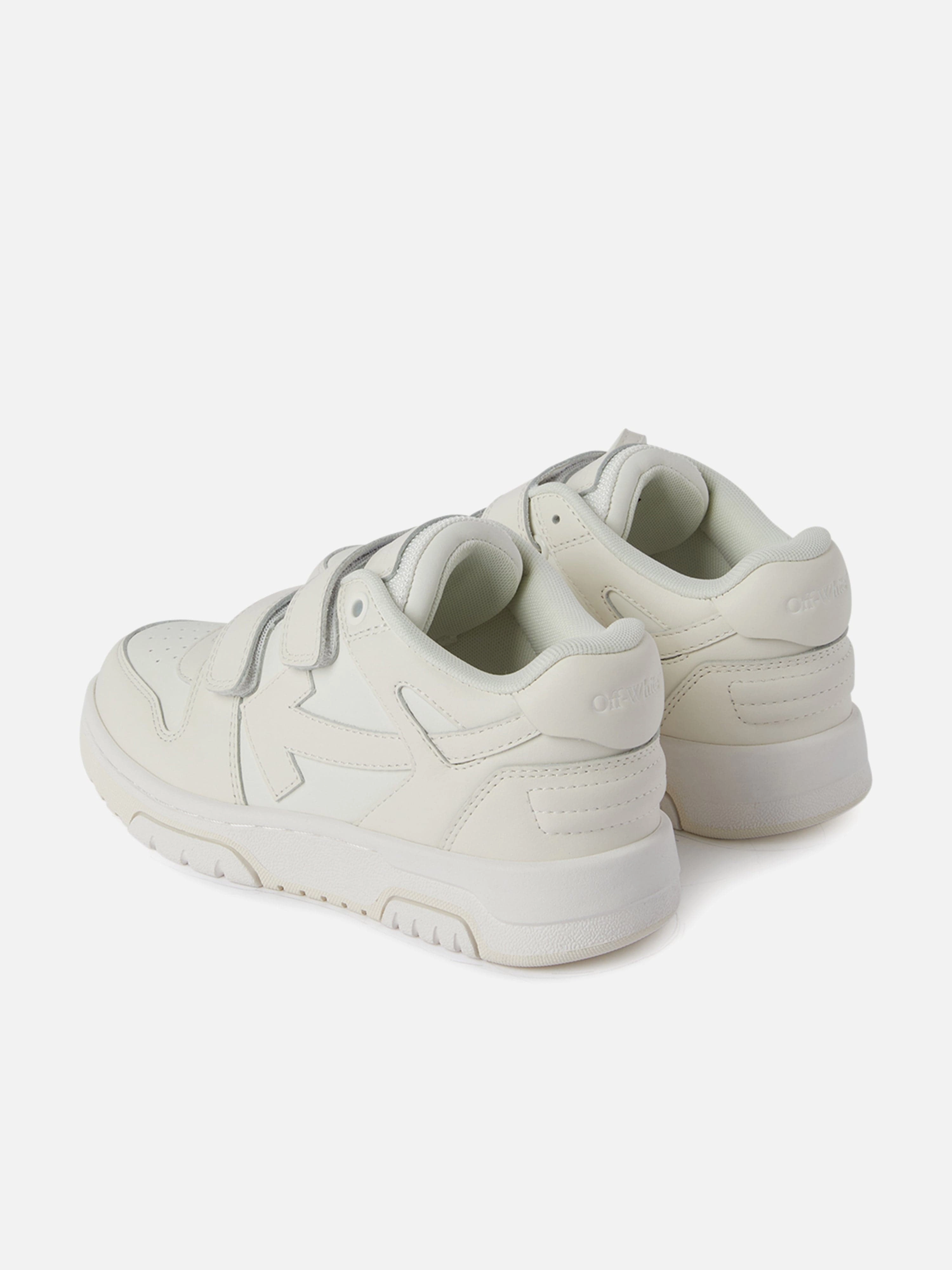 Kids Leather Out Of Office Straps Trainers in Beige