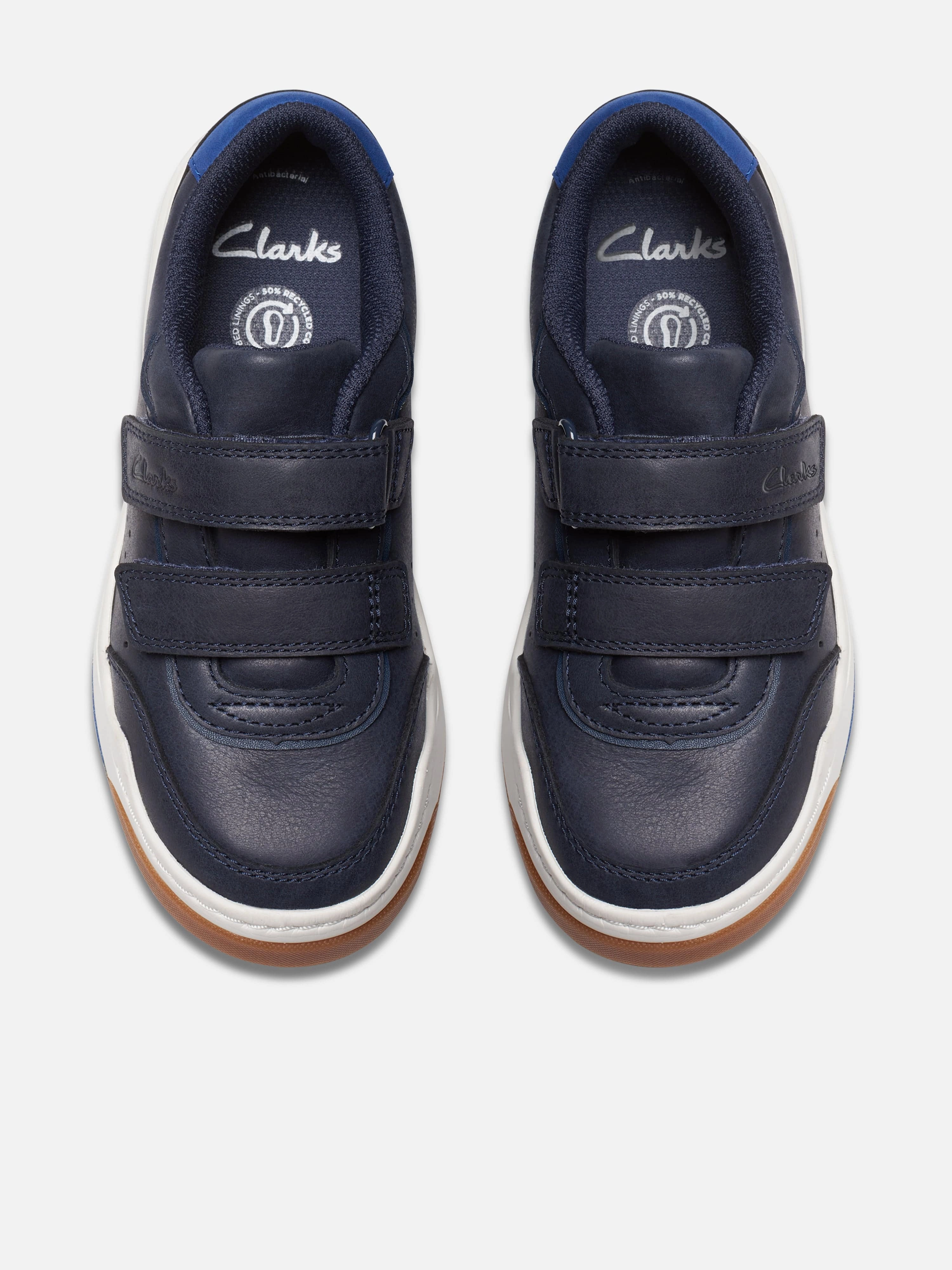 Kids Leather Urban Solo Trainers in Navy