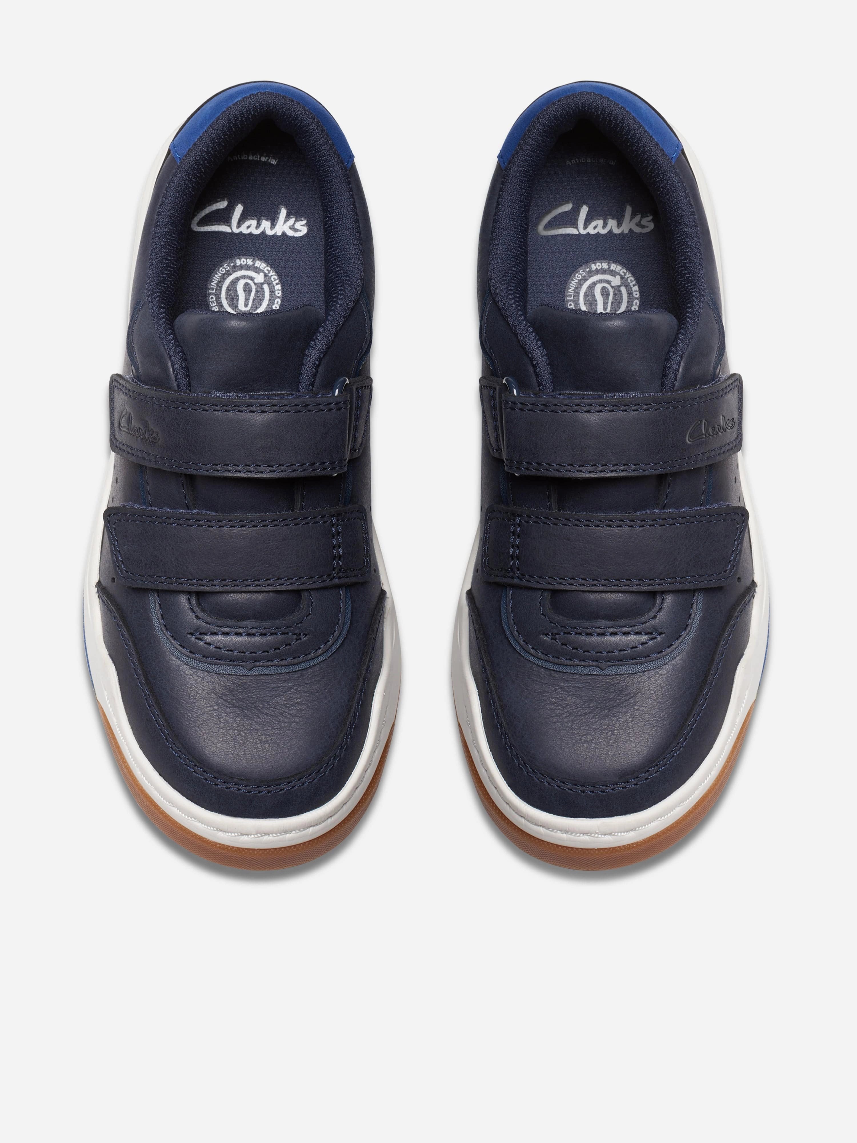 Kids Leather Urban Solo Trainers in Navy