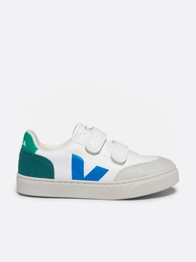 Kids Leather V-12 Trainers in White