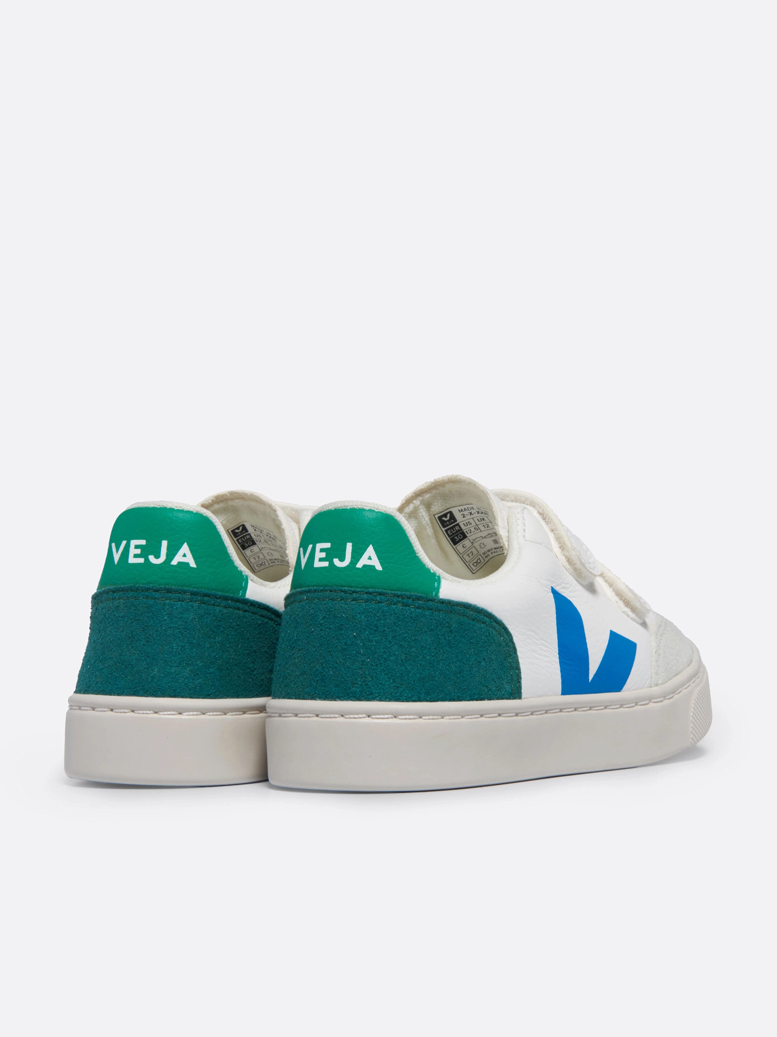Kids Leather V-12 Trainers in White