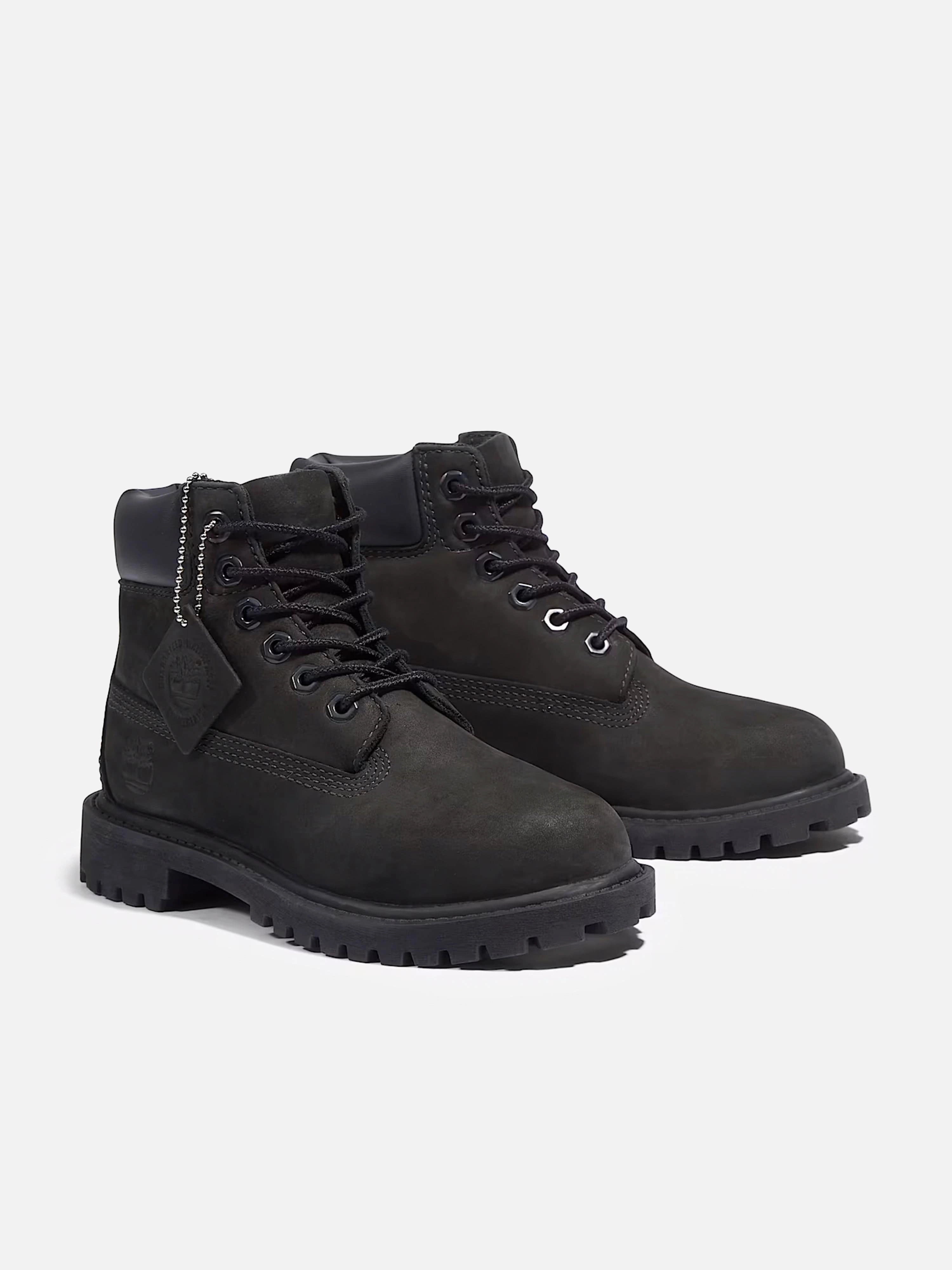 Kids Premium 6 Inch Lace Up Waterproof Boots in Black