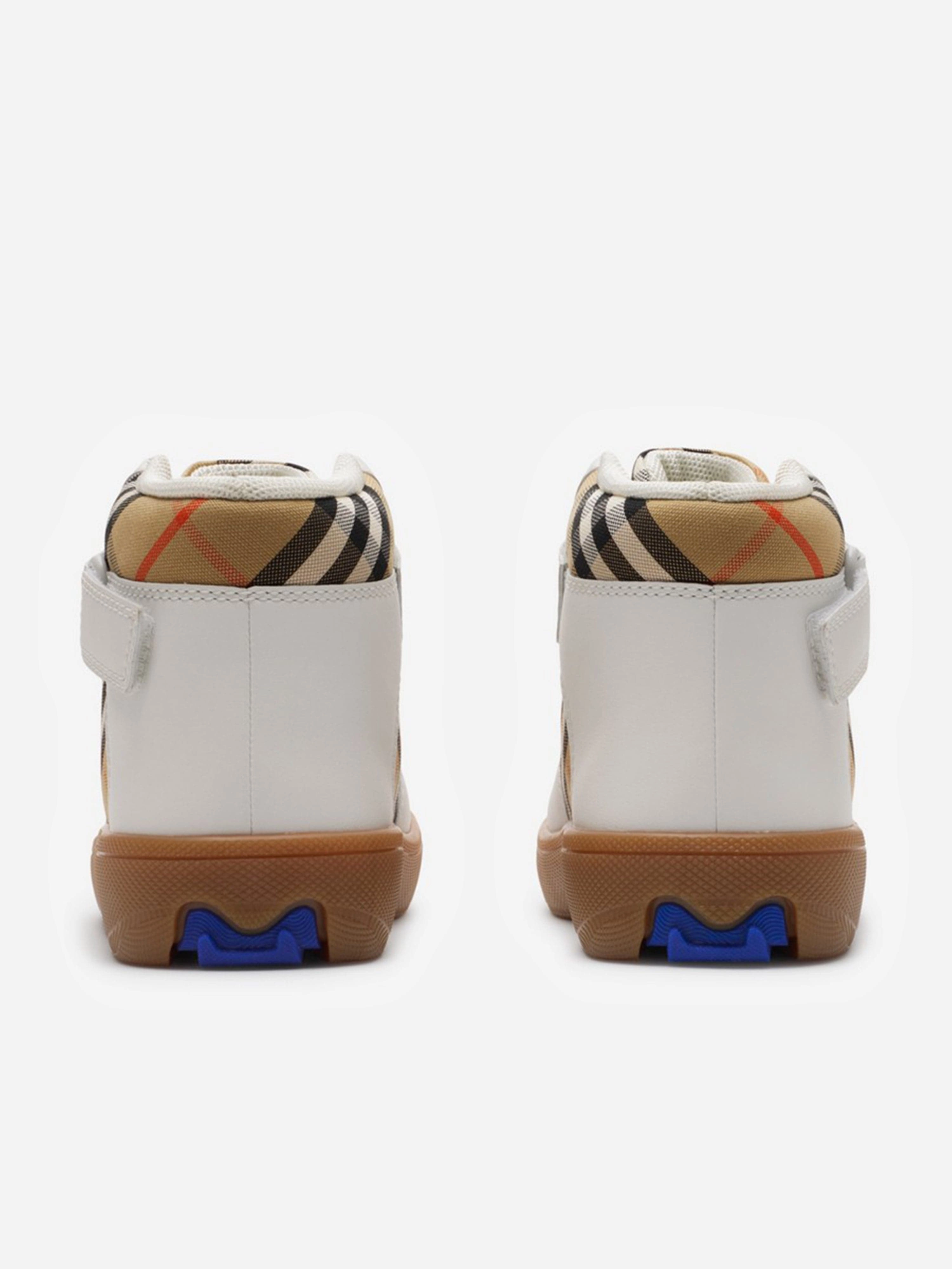Kids Sheldon Check Trainers in White