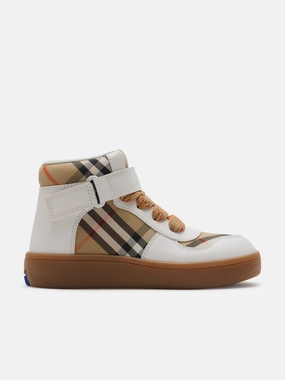 Kids Sheldon Check Trainers in White