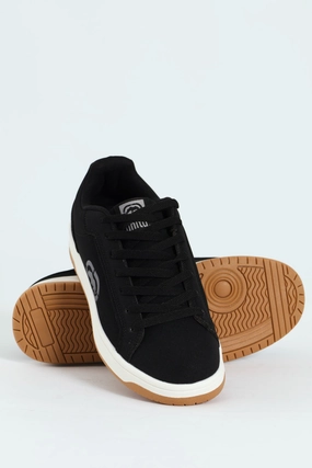 Lace Up Sneaker With Rhino Embossing - Black