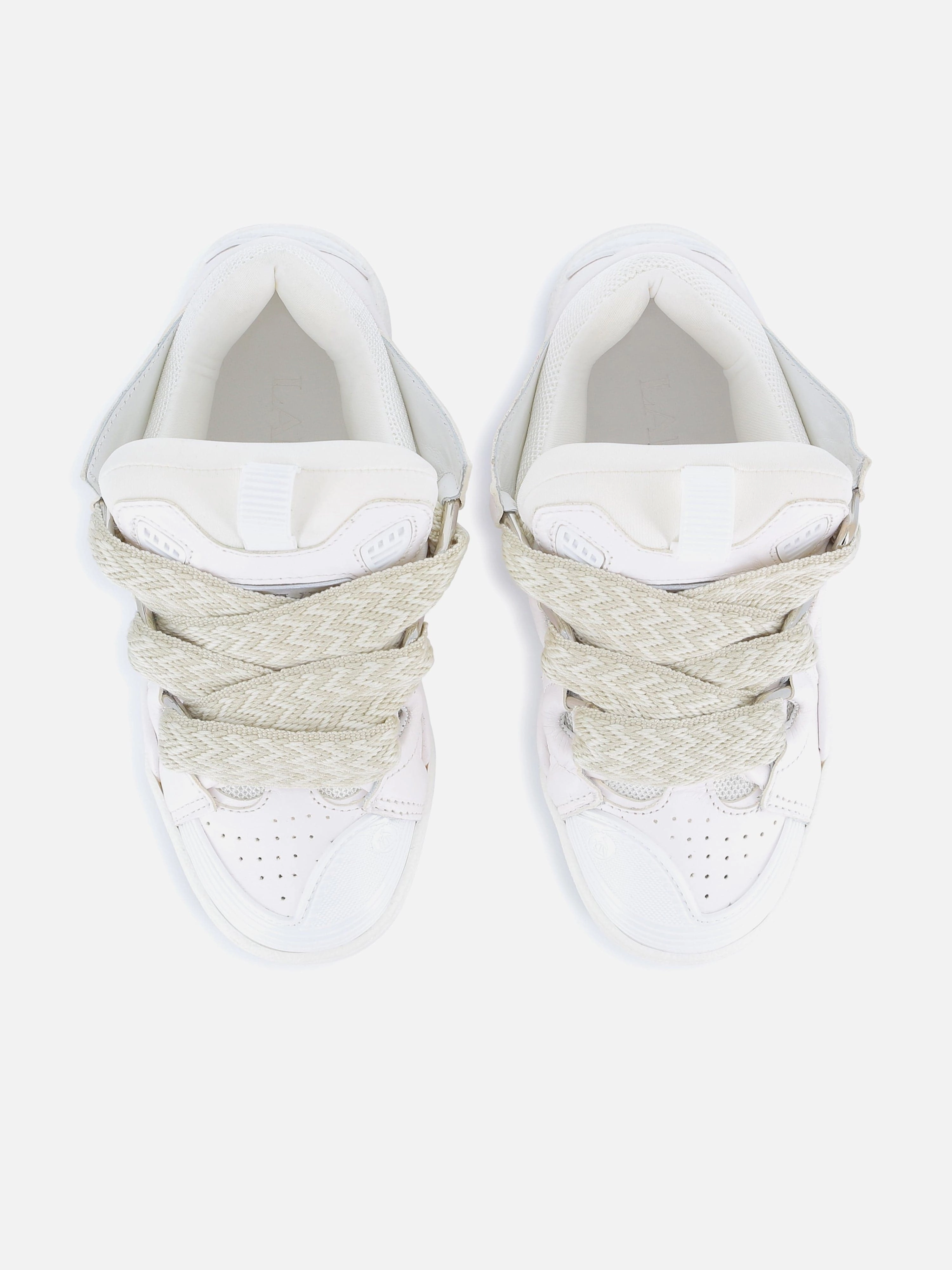 Lanvin Kids Leather Curb Trainers in White