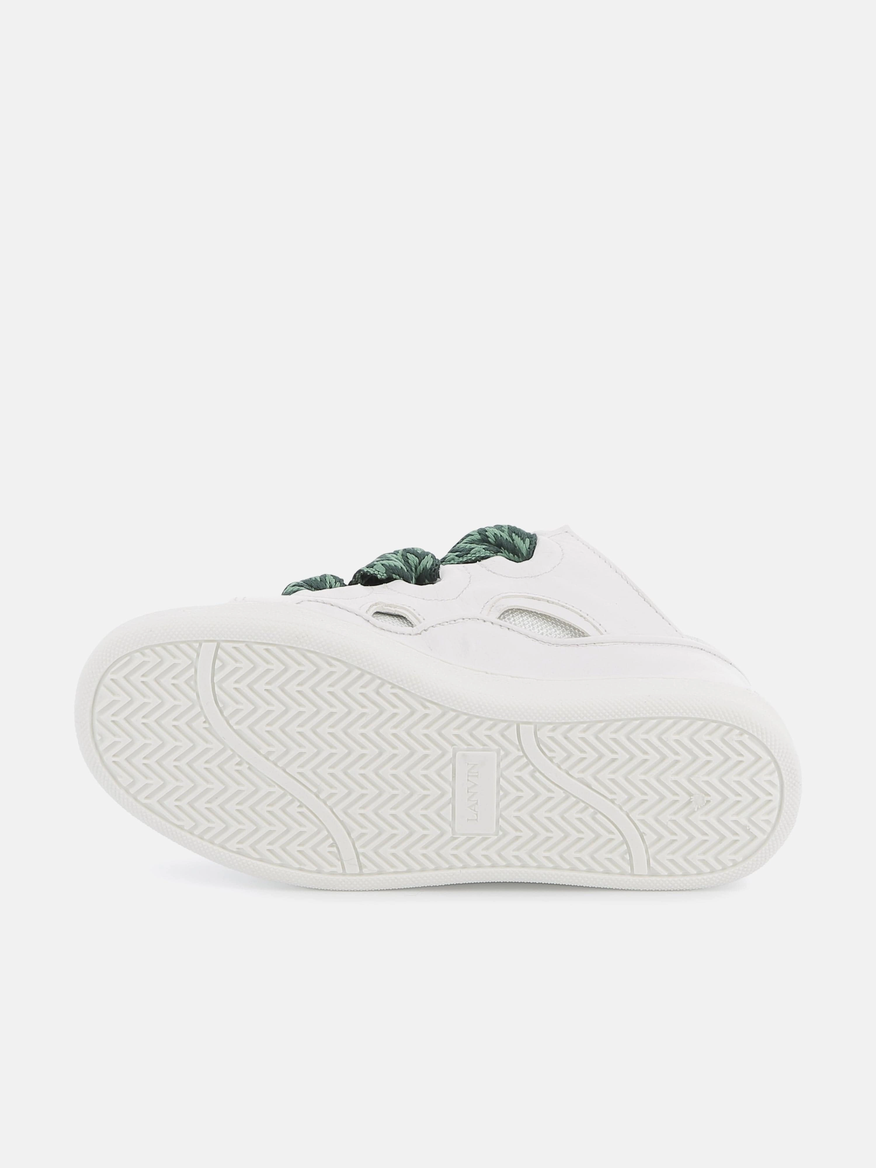 Lanvin Kids Leather Curb Trainers in White