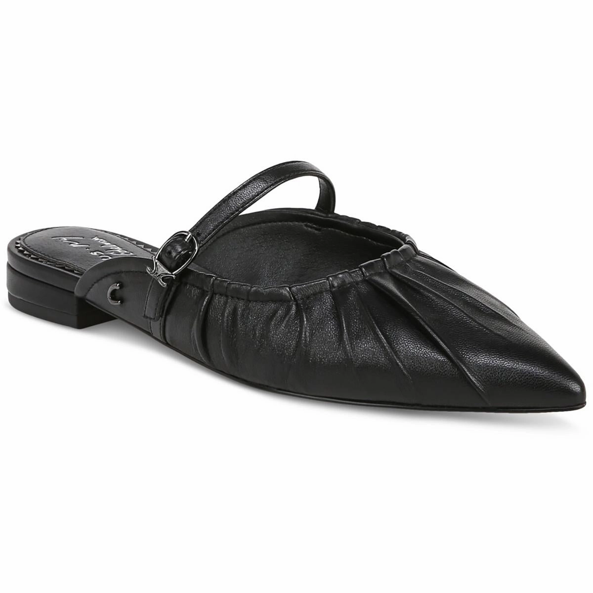 Larissah Womens Leather Slip-On Mule Sandals