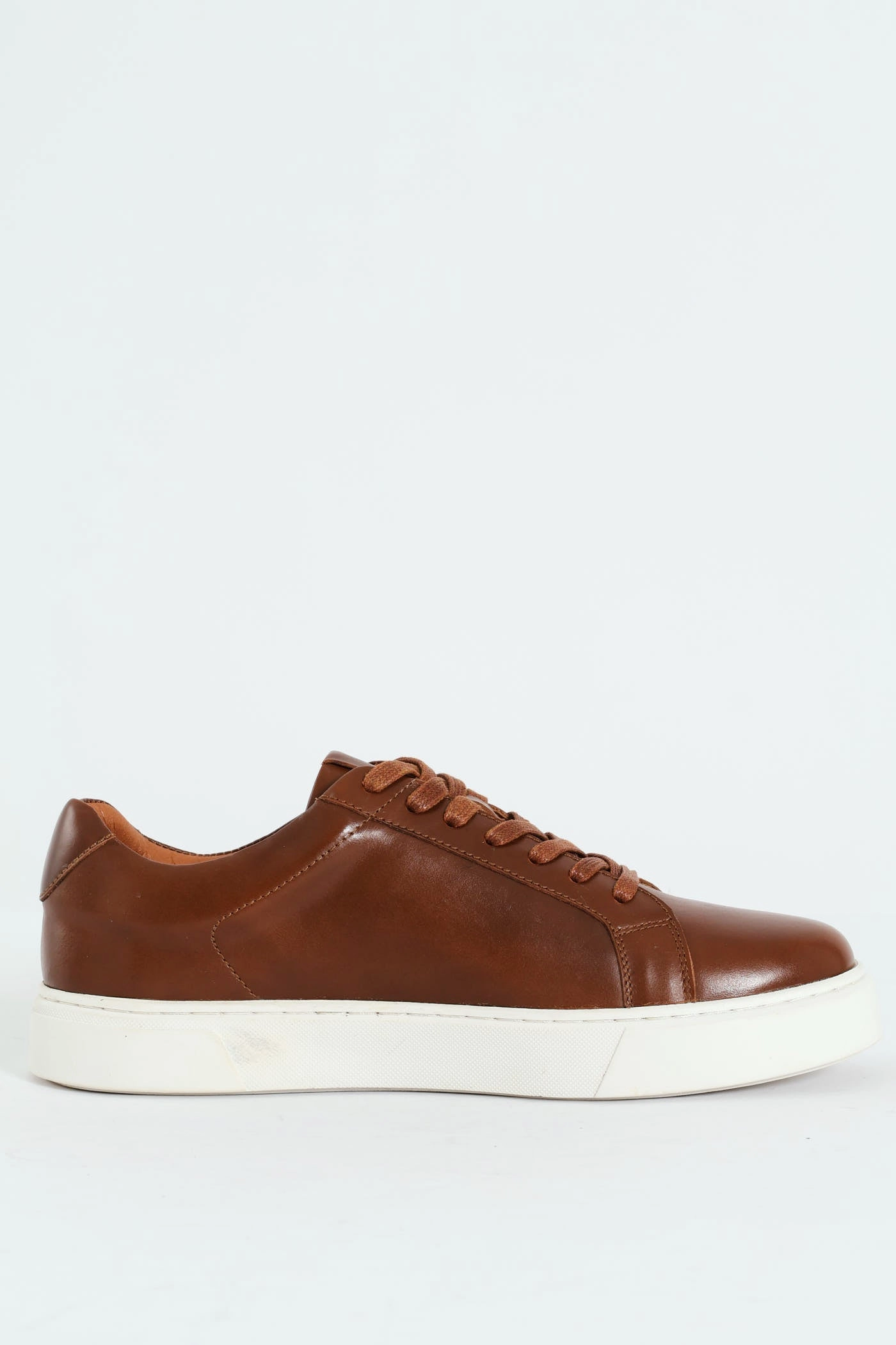 Leather Lace Up Sneaker - Brown