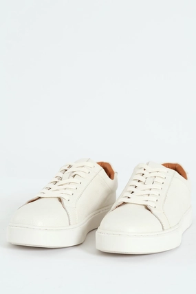 Leather Lace Up Sneaker - White