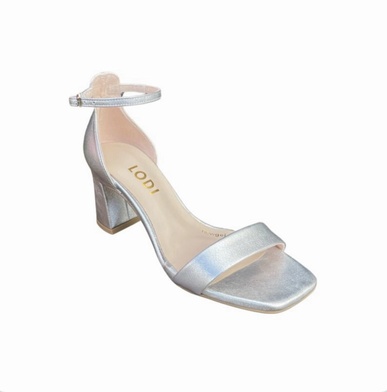 Locomi Silver Ankle Strap Sandal