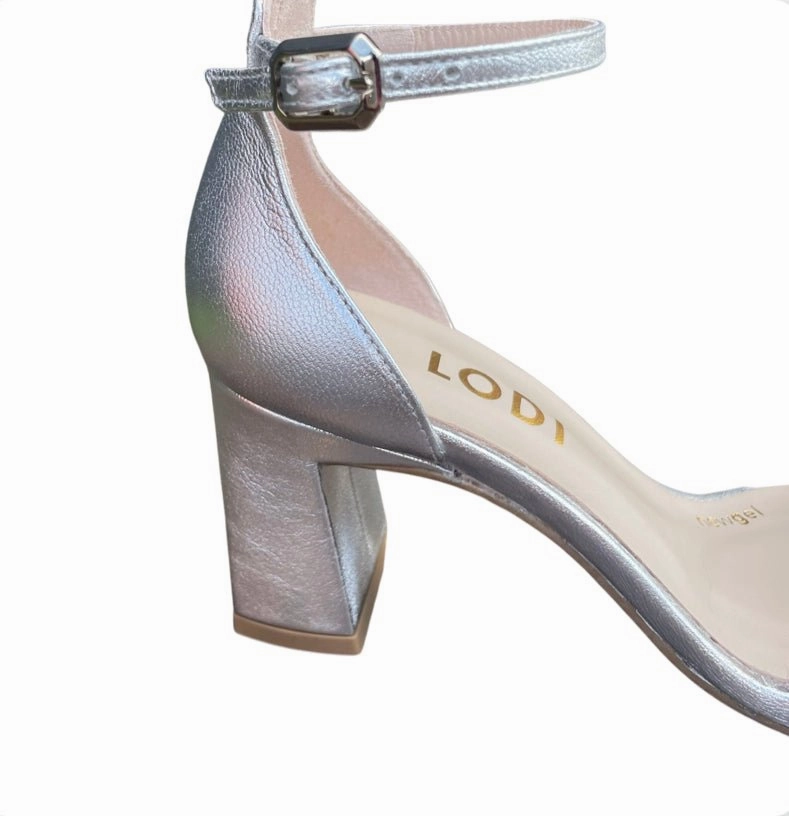 Locomi Silver Ankle Strap Sandal