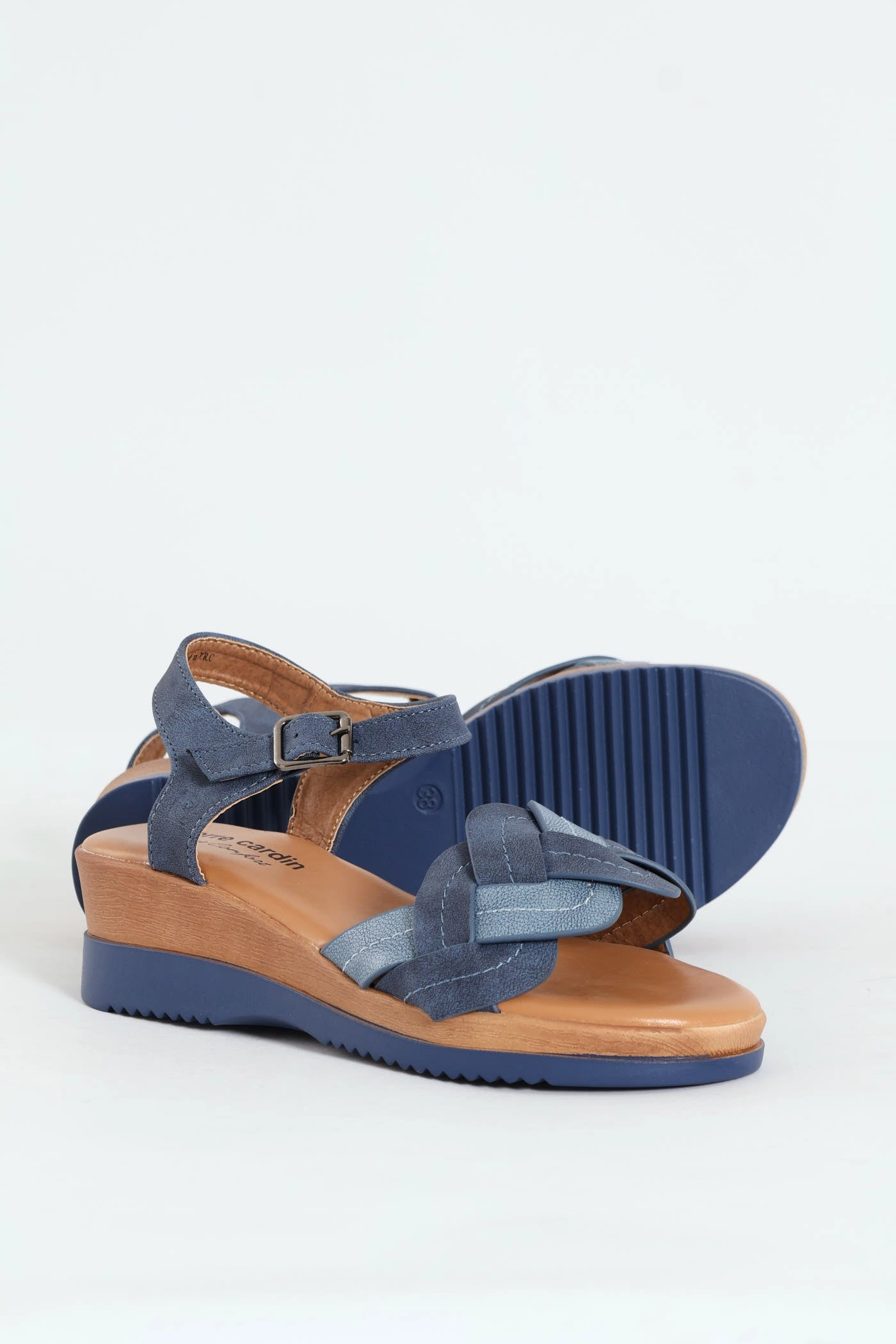 Lolly Woven Ankle Strap Platform Sandal - Denim