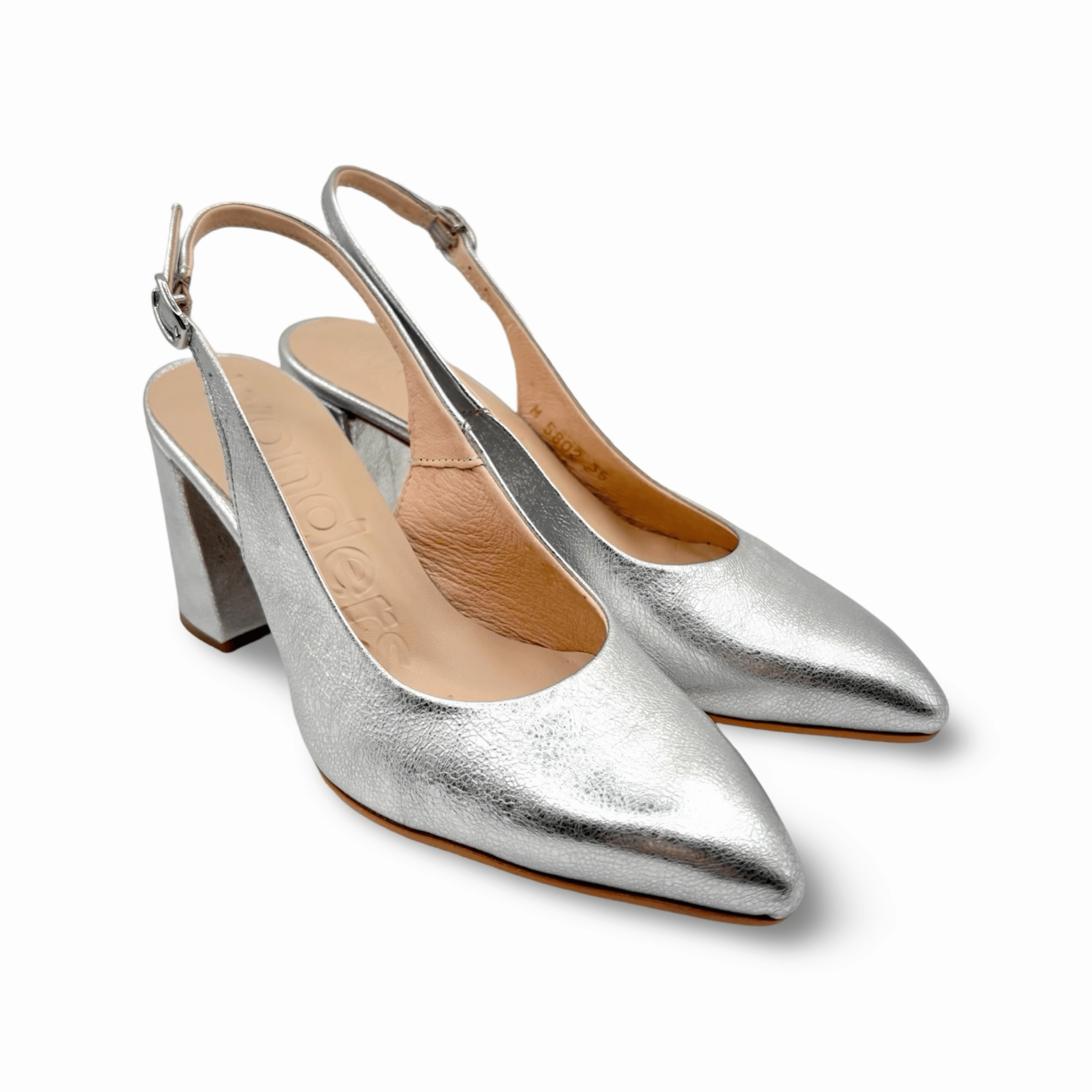 M5802 Silver Metallic Slingback