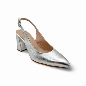 M5802 Silver Metallic Slingback