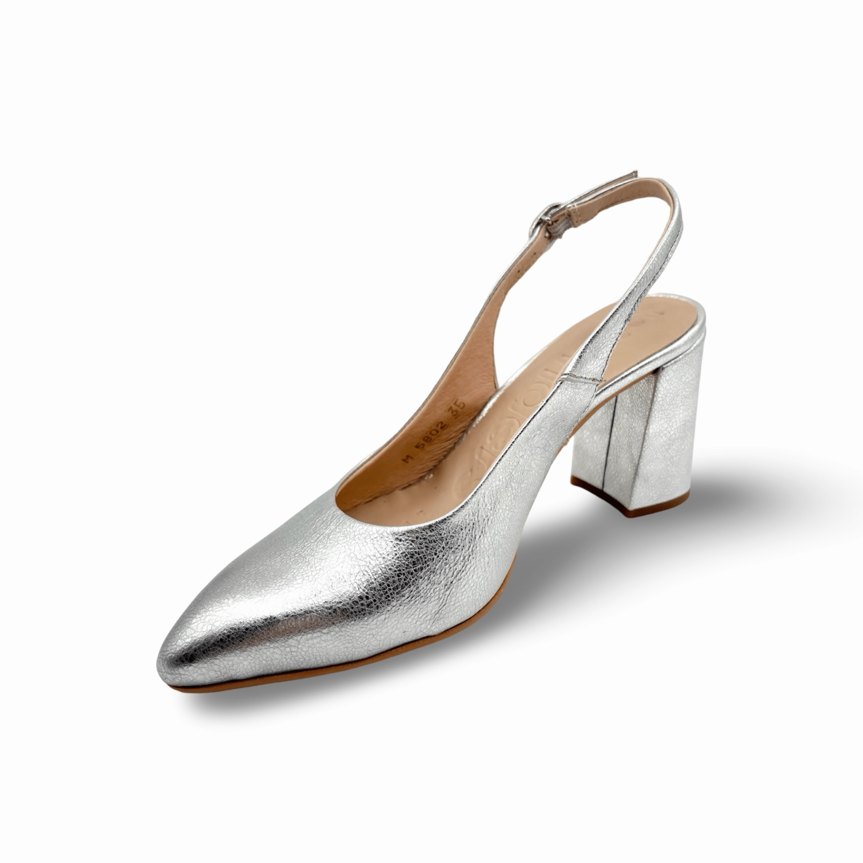 M5802 Silver Metallic Slingback