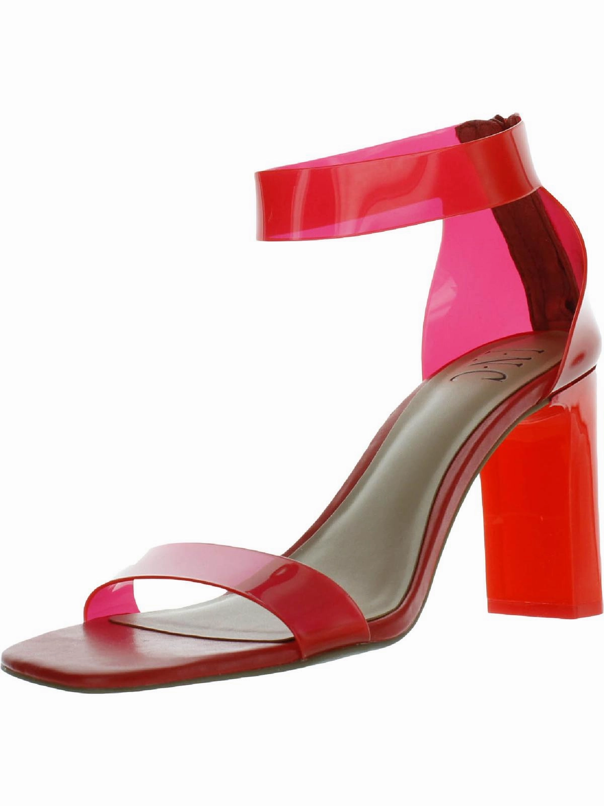 Makenna Womens Ankle Strap Vinyl Heel Sandals