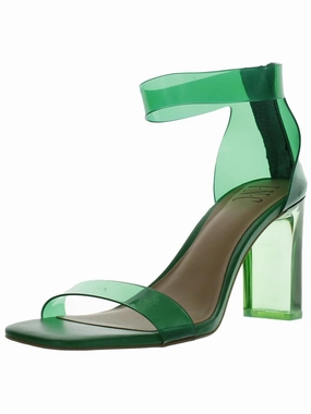 Makenna Womens Ankle Strap Vinyl Heel Sandals