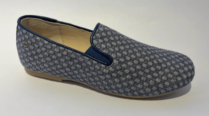 Manuela De Juan Benji Blue Loafer Smoking Shoe