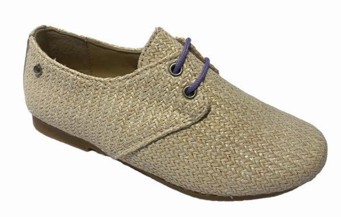 Manuela De Juan Charles Beige Eyra Cream Weave Dress Shoe