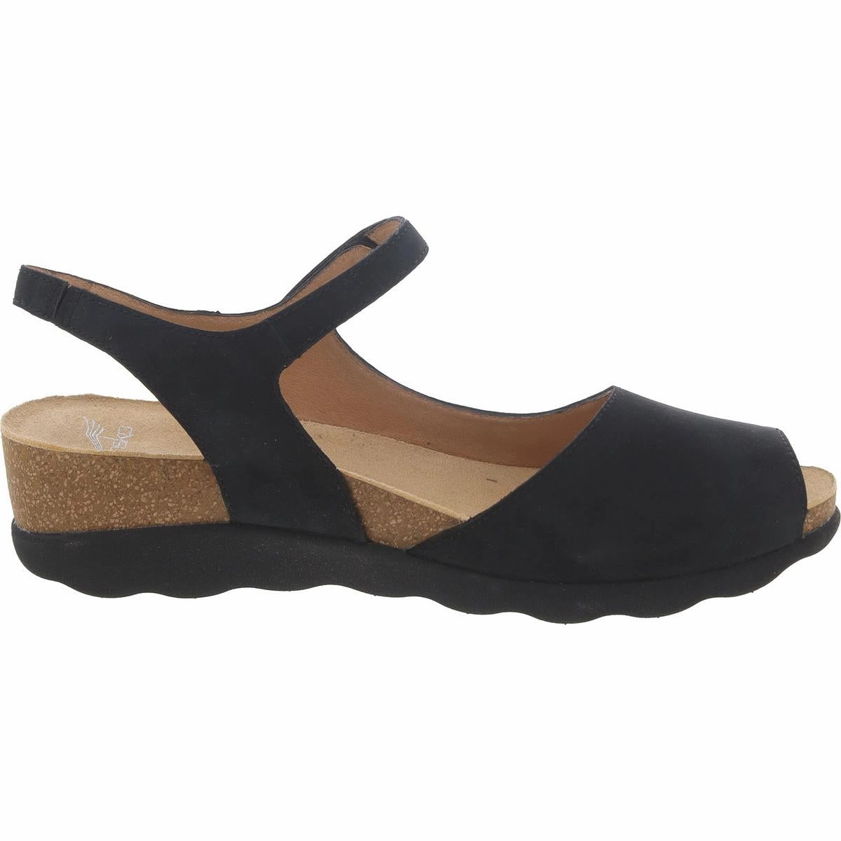 Marcy Milled Womens Leather Peep Toe Wedge Sandals
