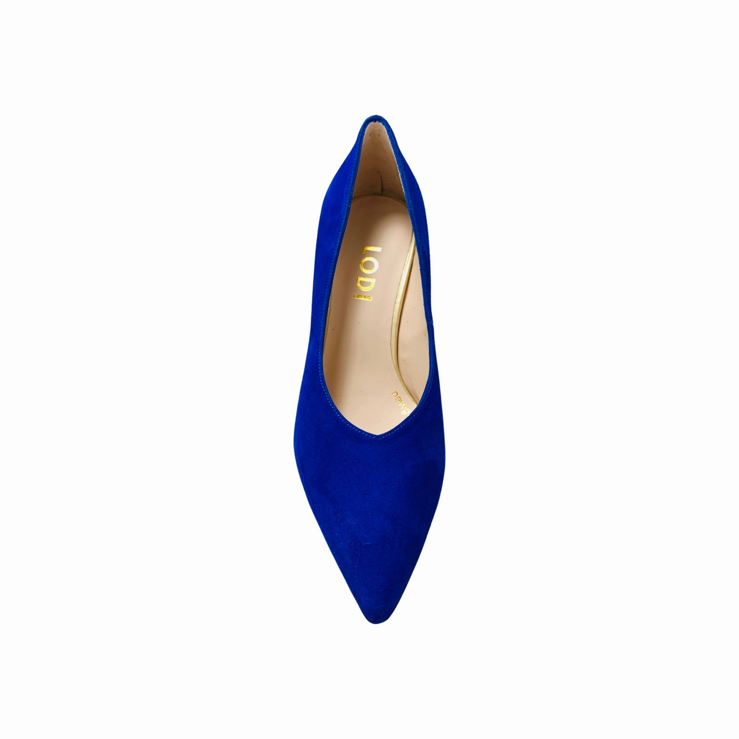 Masana Cobalt Suede Block Heel Pump