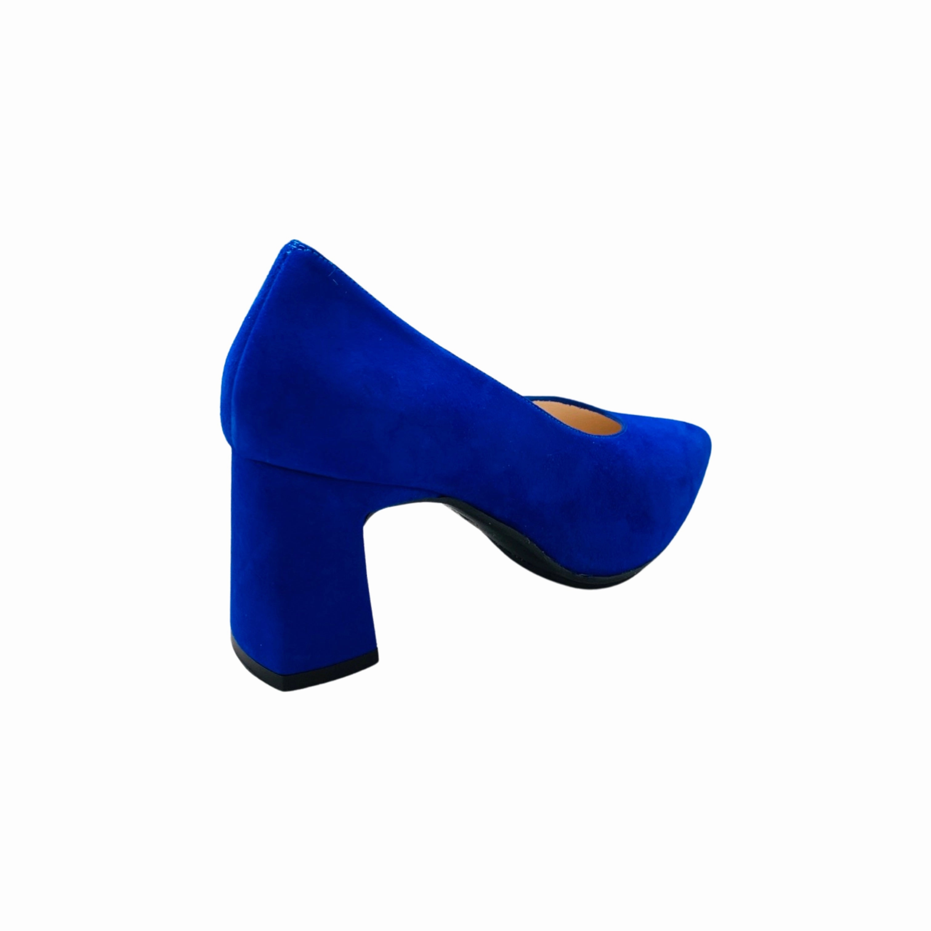 Masana Cobalt Suede Block Heel Pump