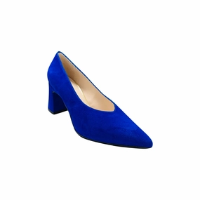 Masana Cobalt Suede Block Heel Pump