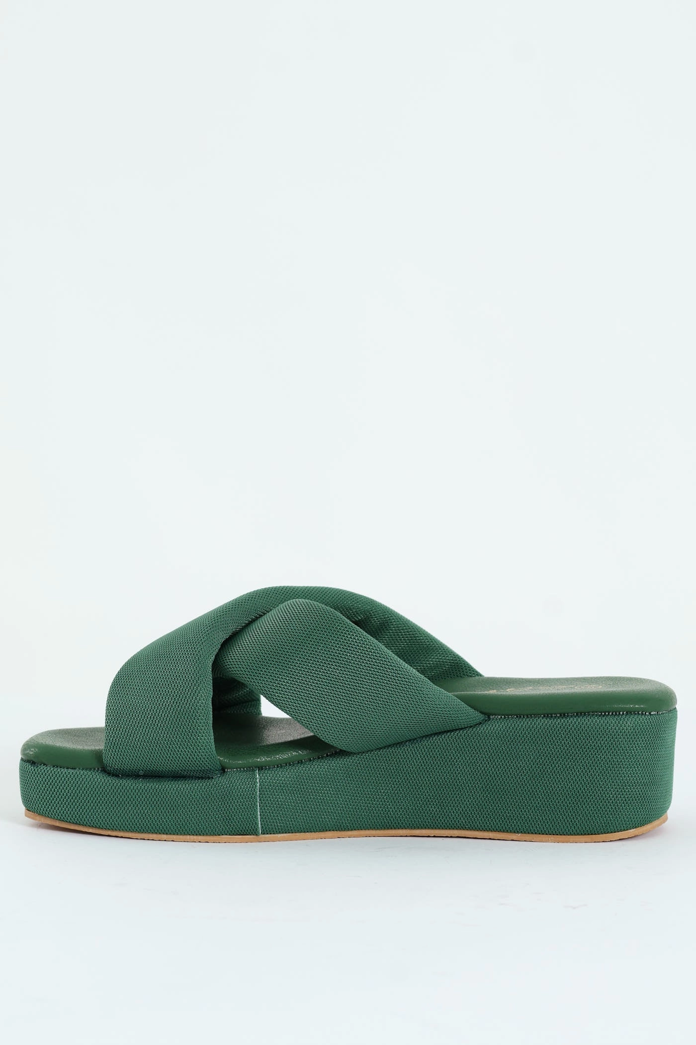 Mesh Crosstrap Sandal On Flatform - Sage