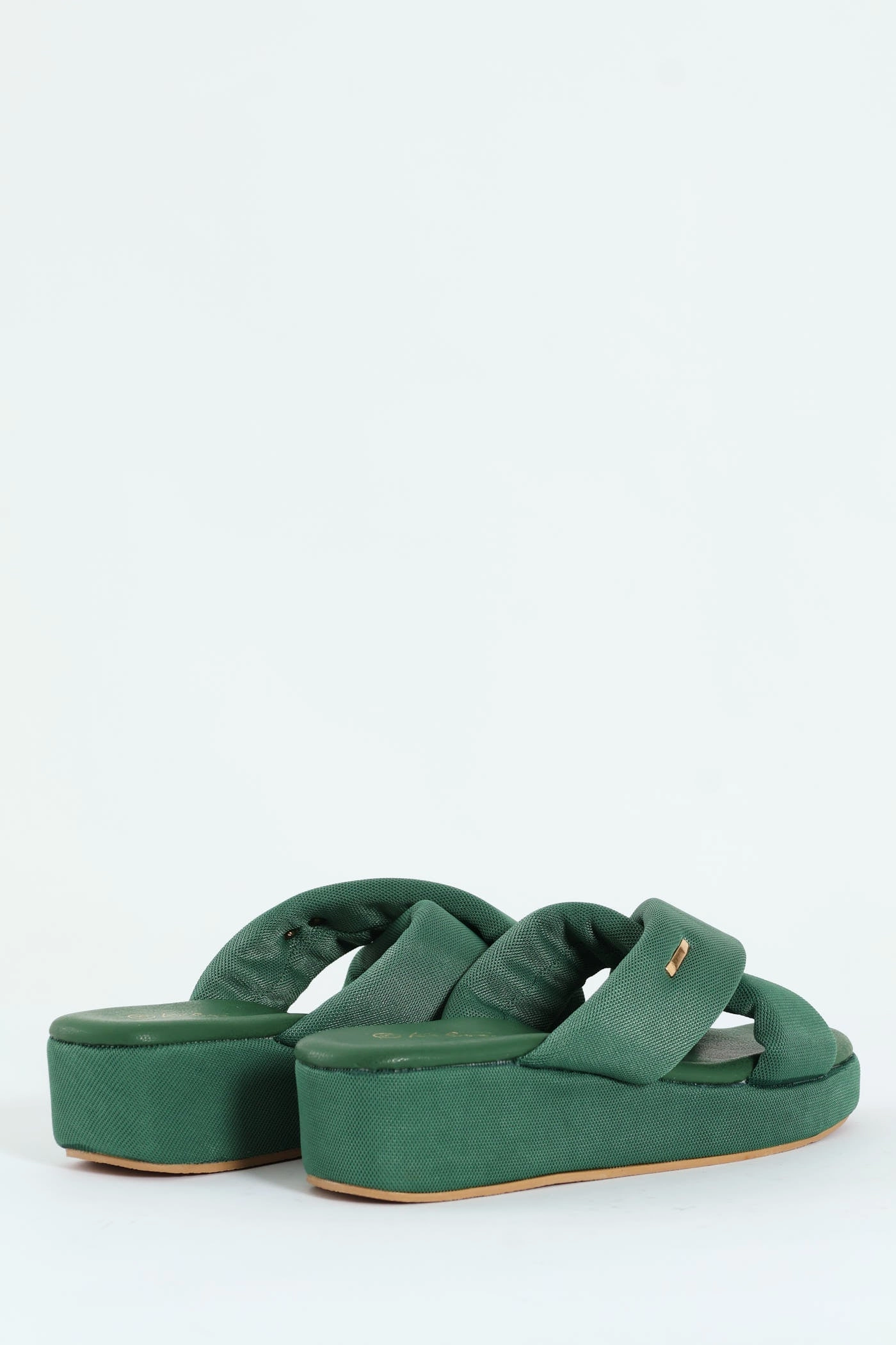 Mesh Crosstrap Sandal On Flatform - Sage