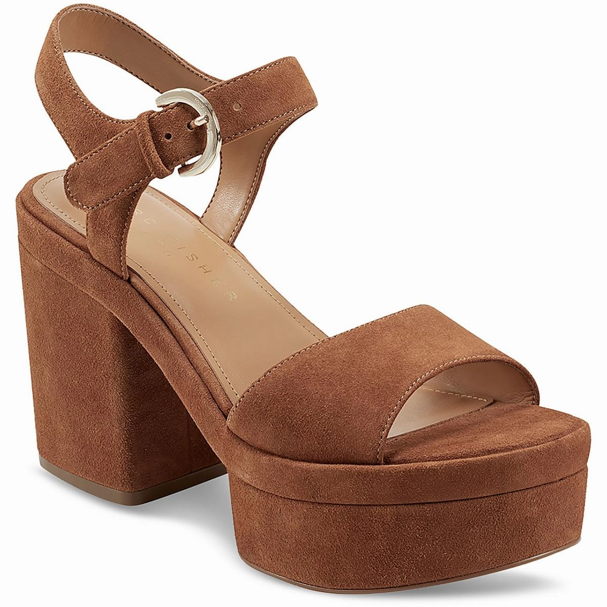 Mlnormi Womens Padded Insole Suede Platform Sandals