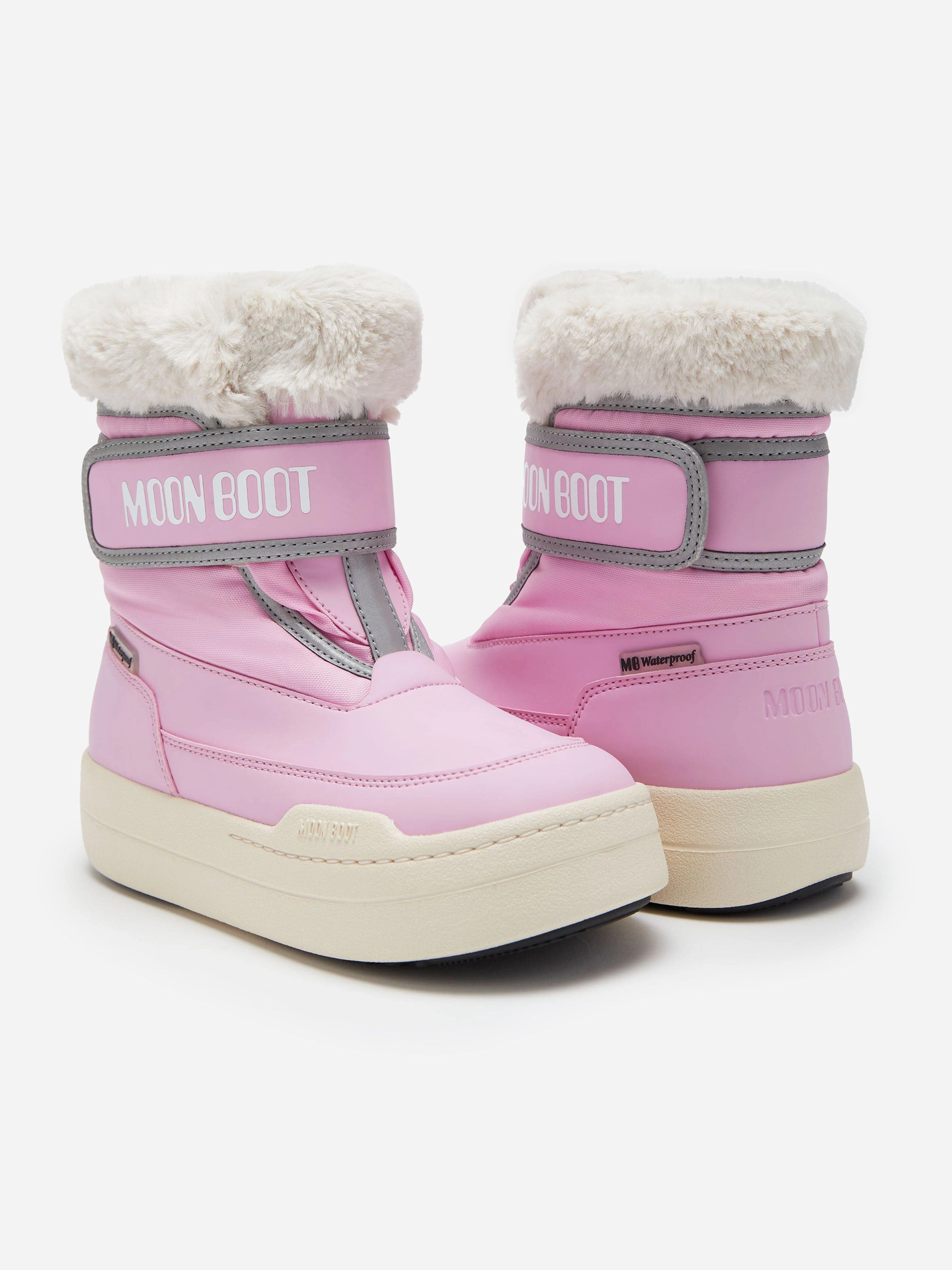 Moon Boot Girls JR Park Strap Boots in Pink