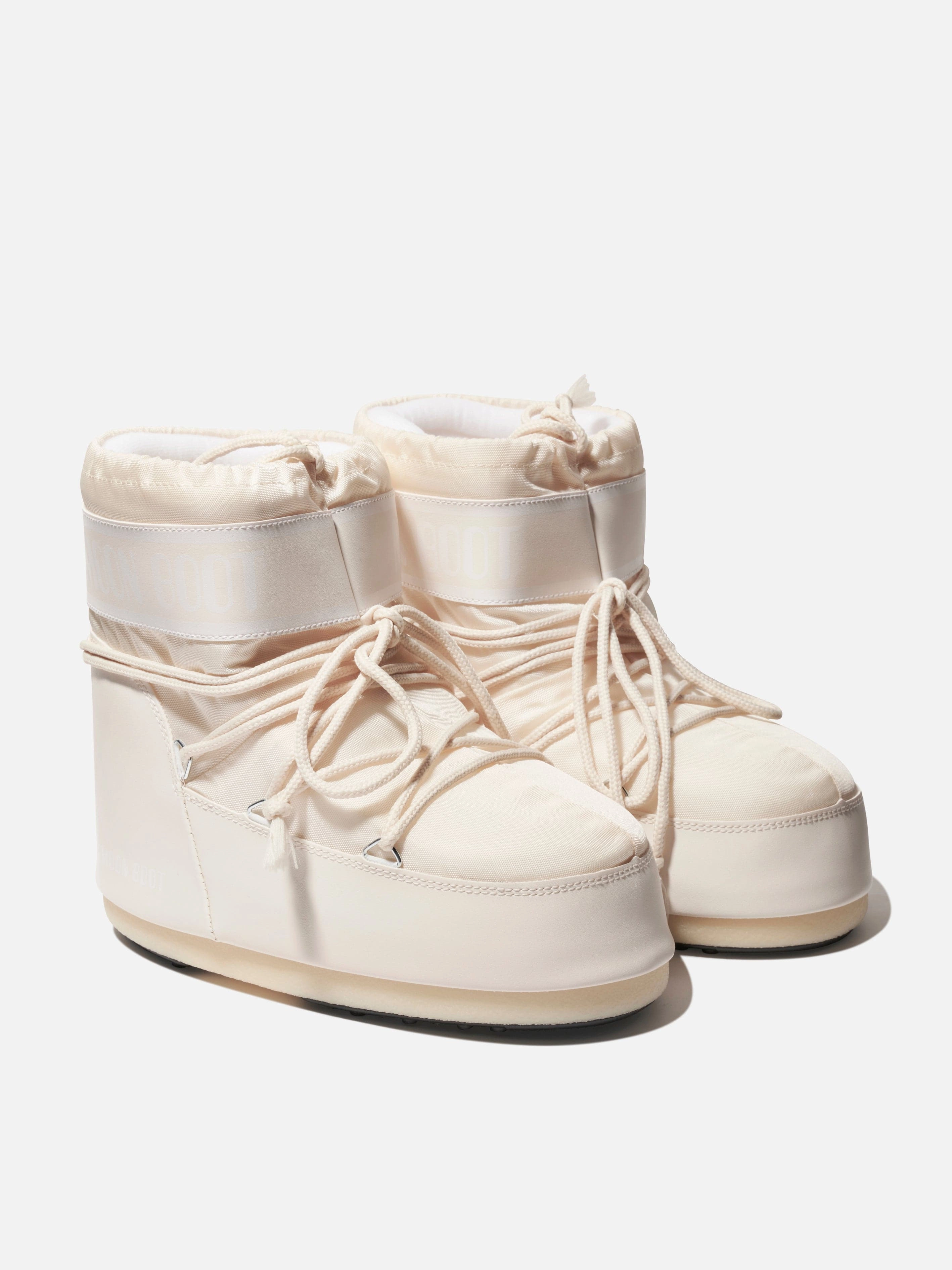 Moon Boot Kids Icon Low Nylon Snow Boots in Ivory